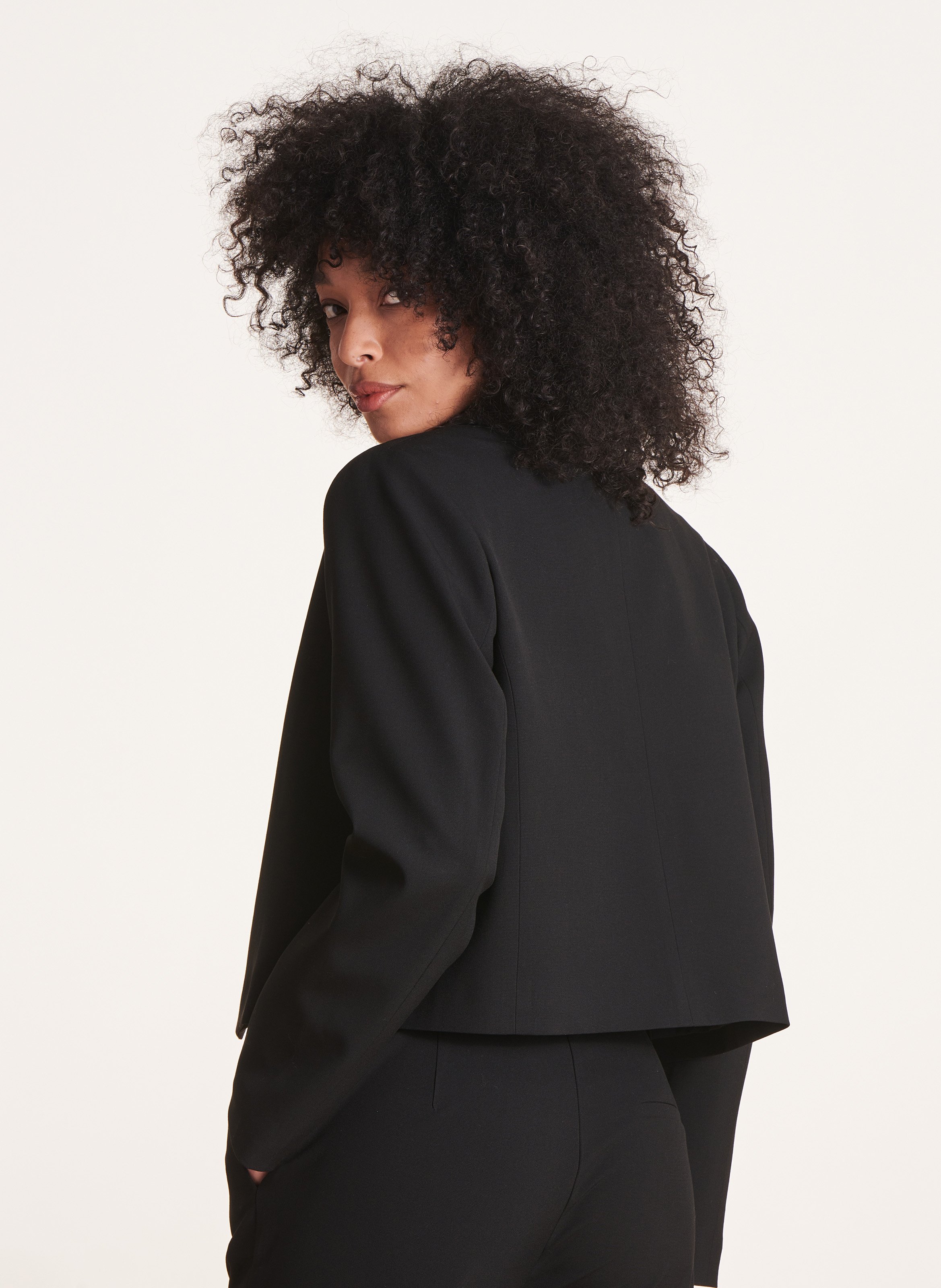 Cotton-blend cardigan with tailored collar LA FEE MARABOUTEE Black