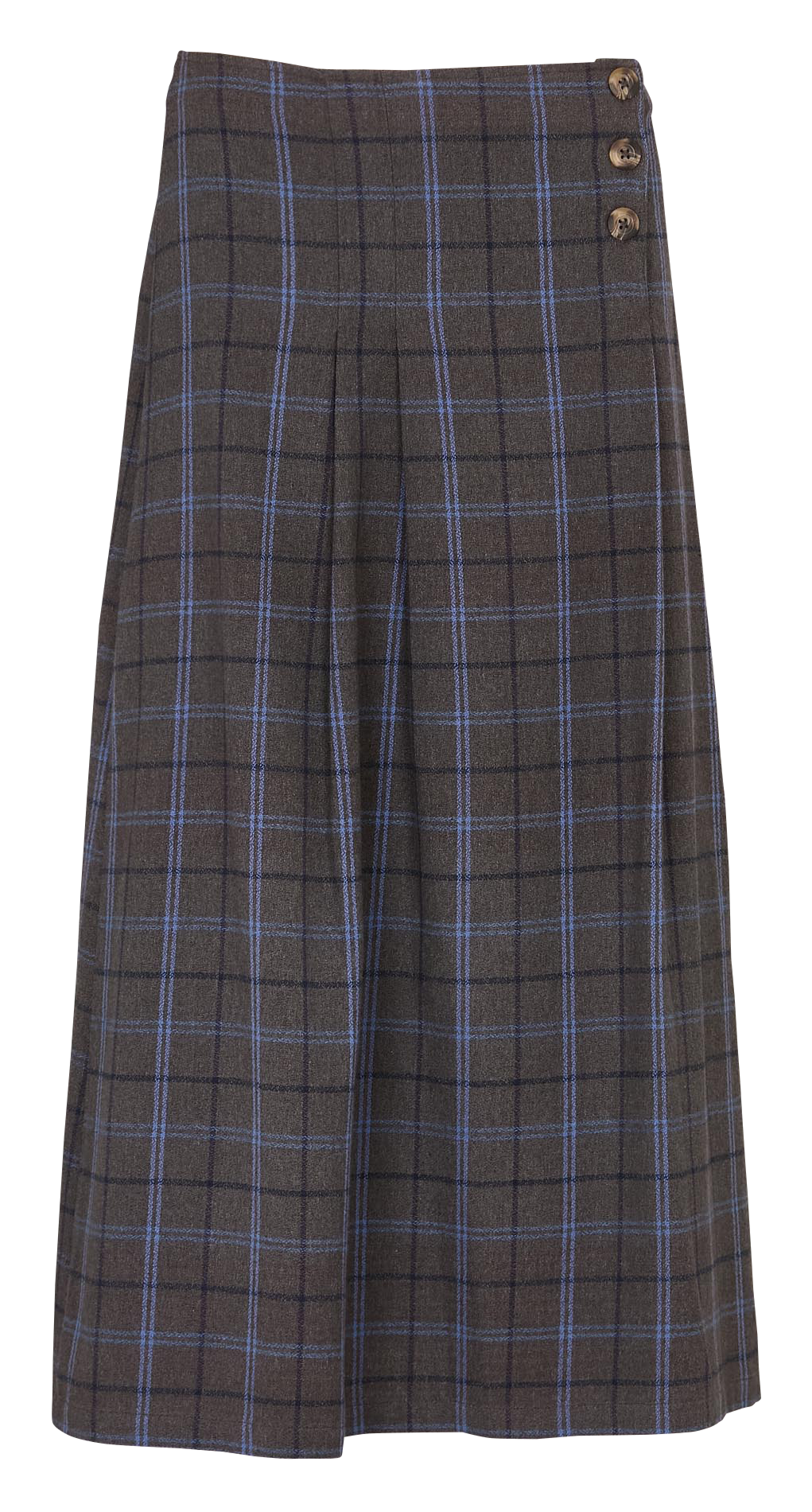 Jupe midi écossaise taille haute NICE THINGS Gris