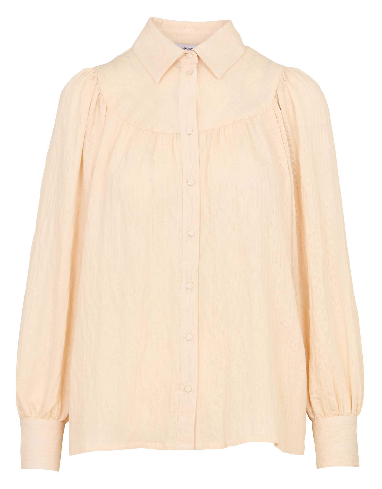 Ruimvallende blouse met klassieke kraag LA FEE MARABOUTEE Beige