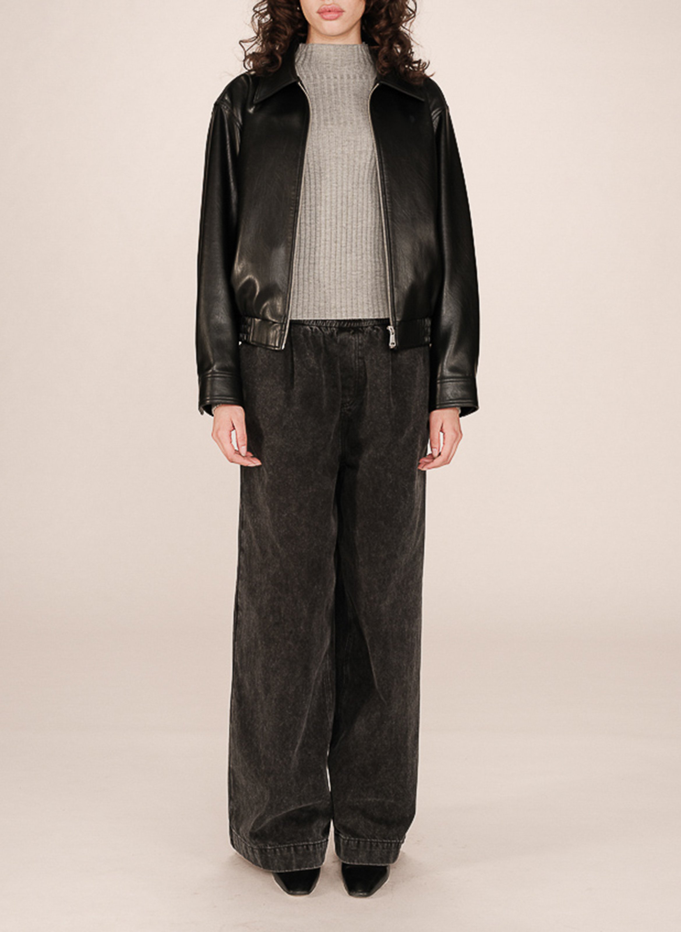 Blouson col classique  GRACE ET MILA Noir