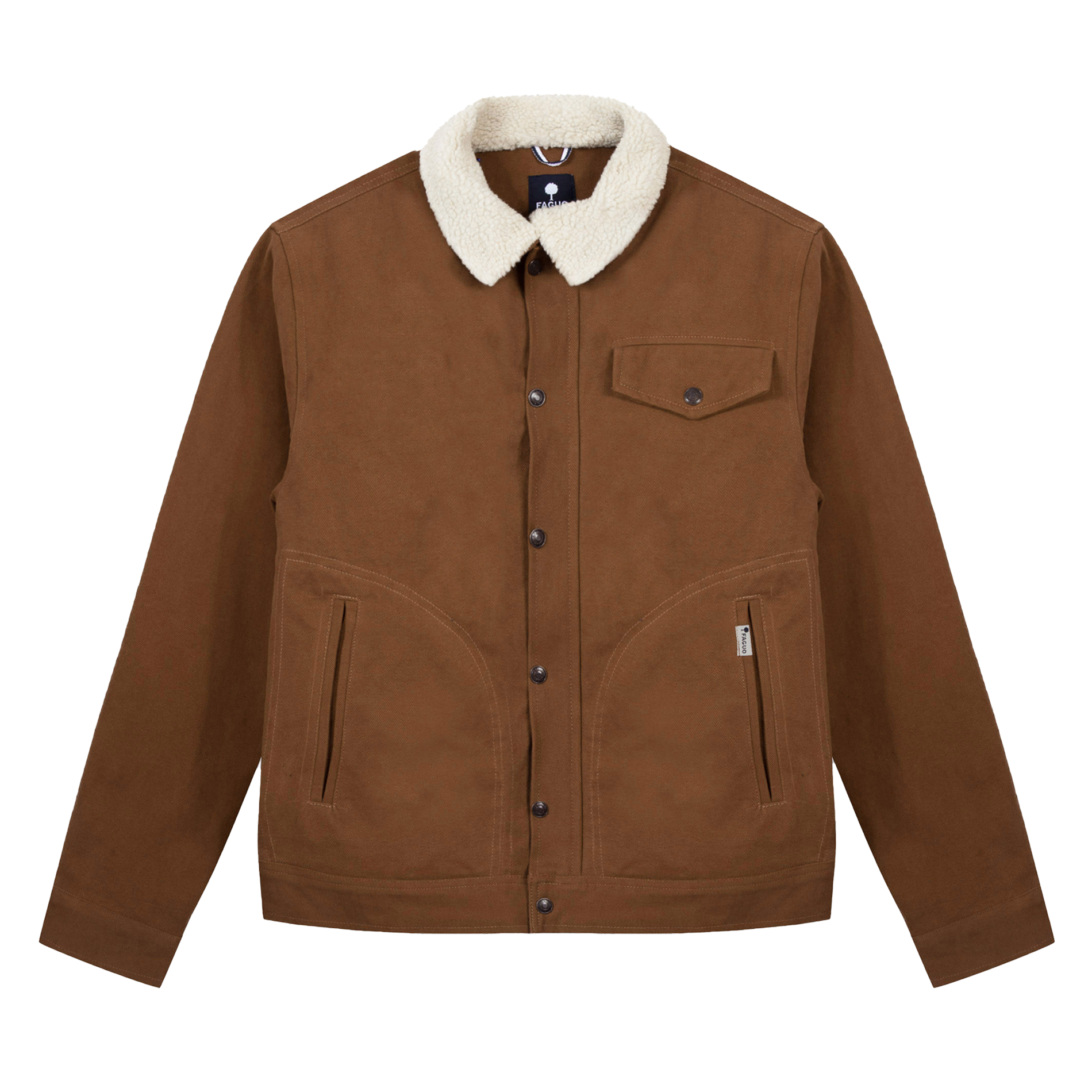Veste col en sherpa FAGUO Marron