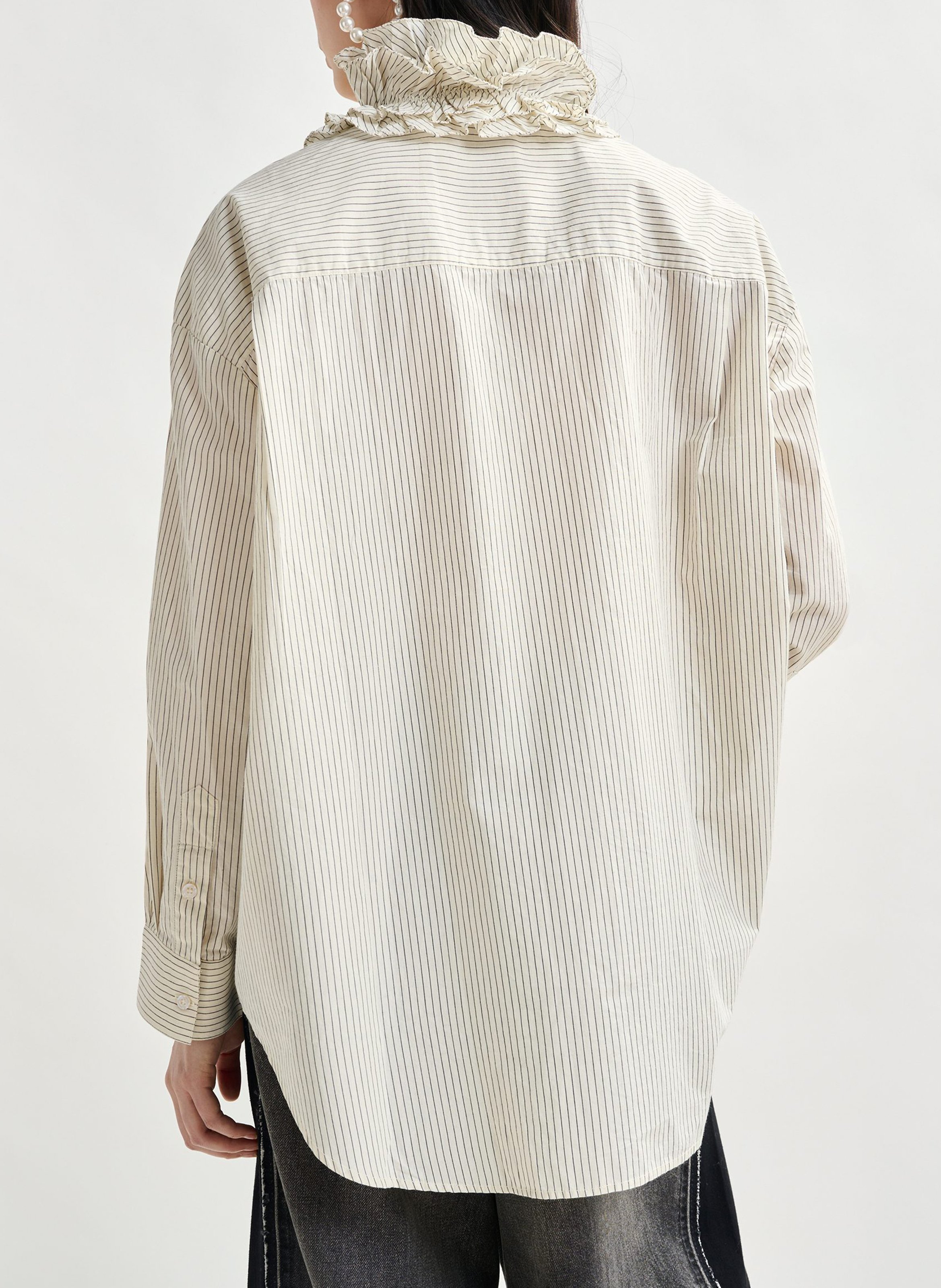 Chemise col victorien en coton ESSENTIEL ANTWERP Blanc