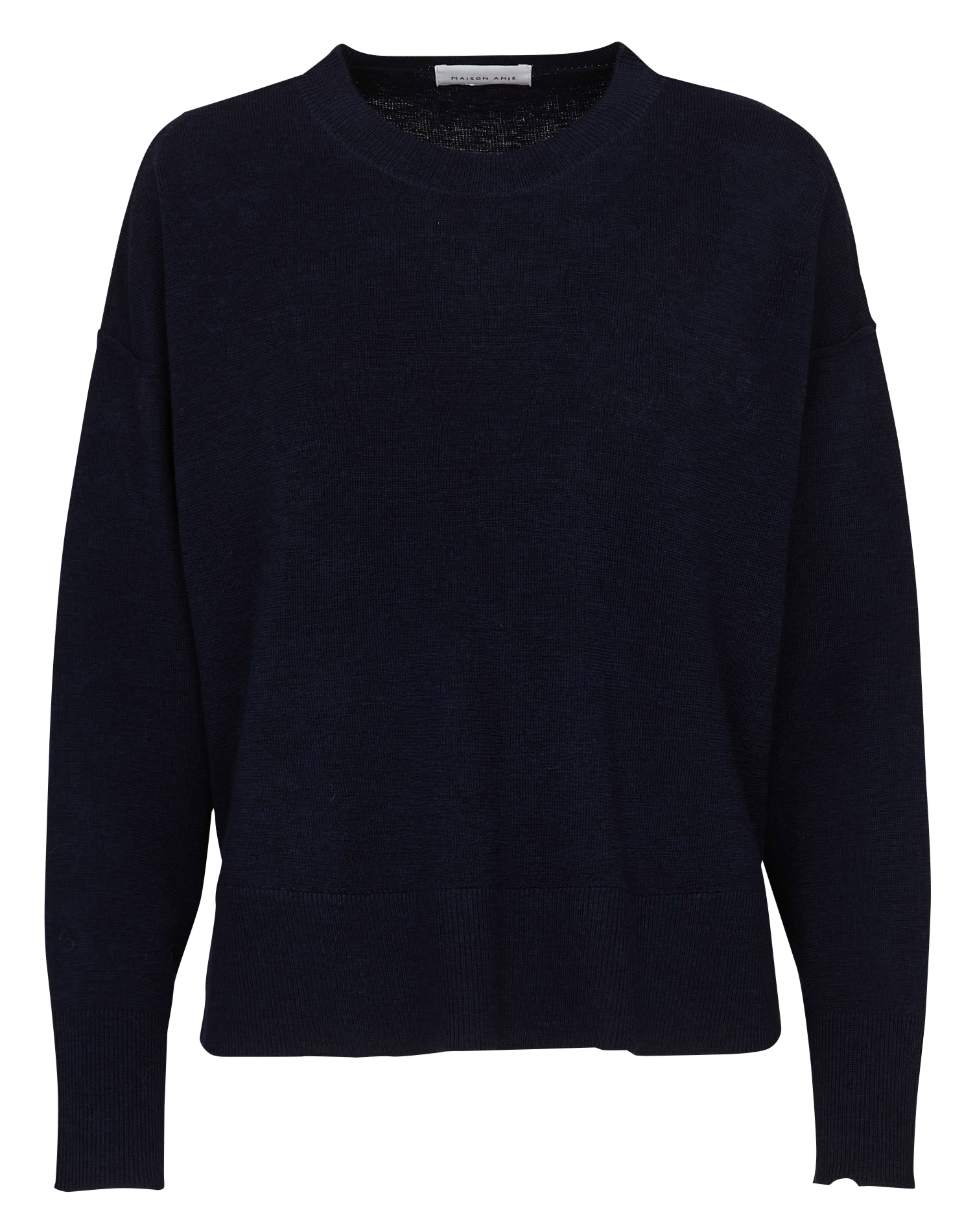 Pull ample col rond en laine et cachemire MAISON ANJE Prune