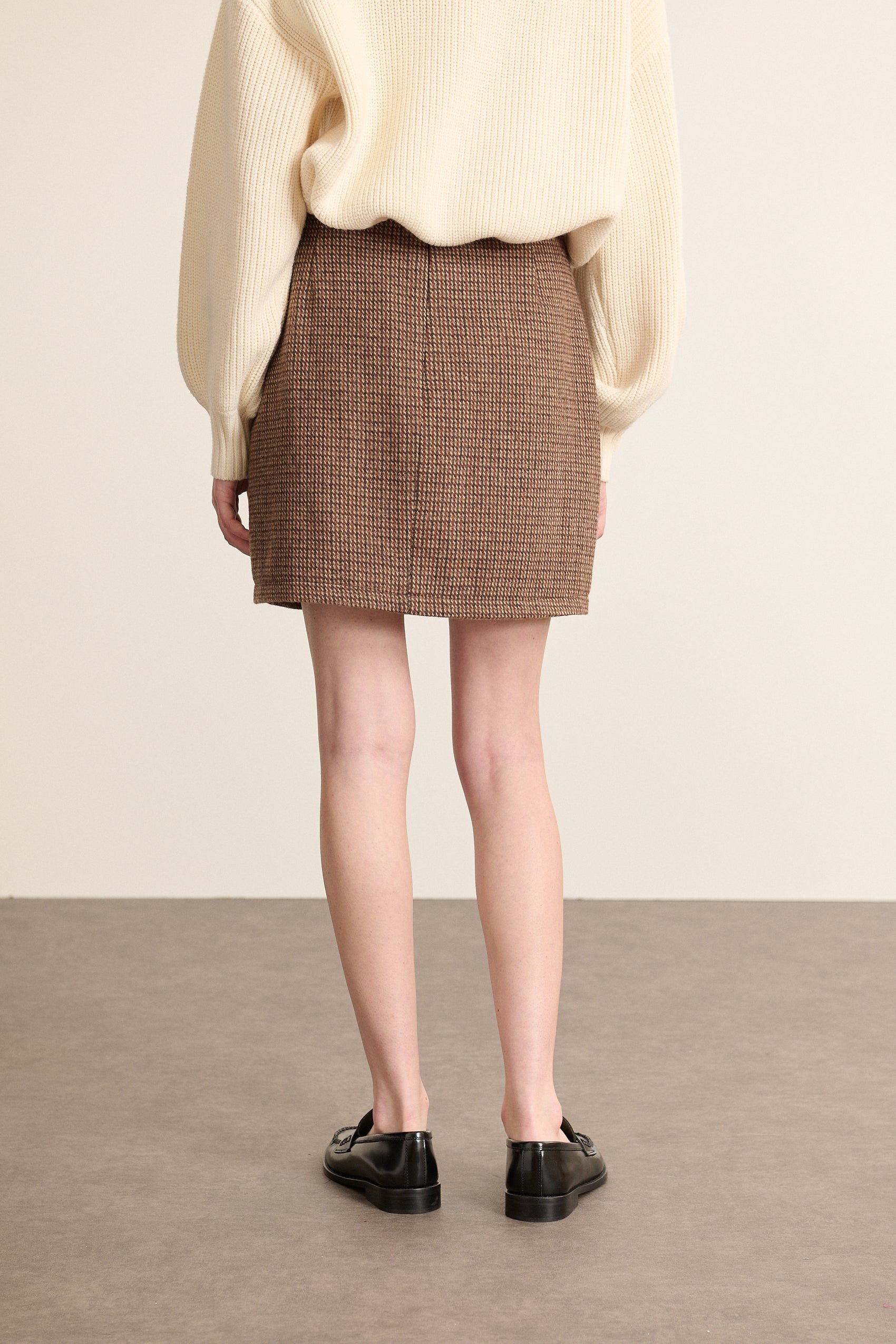 Short wool-blend skirt GARANCE PARIS Brown