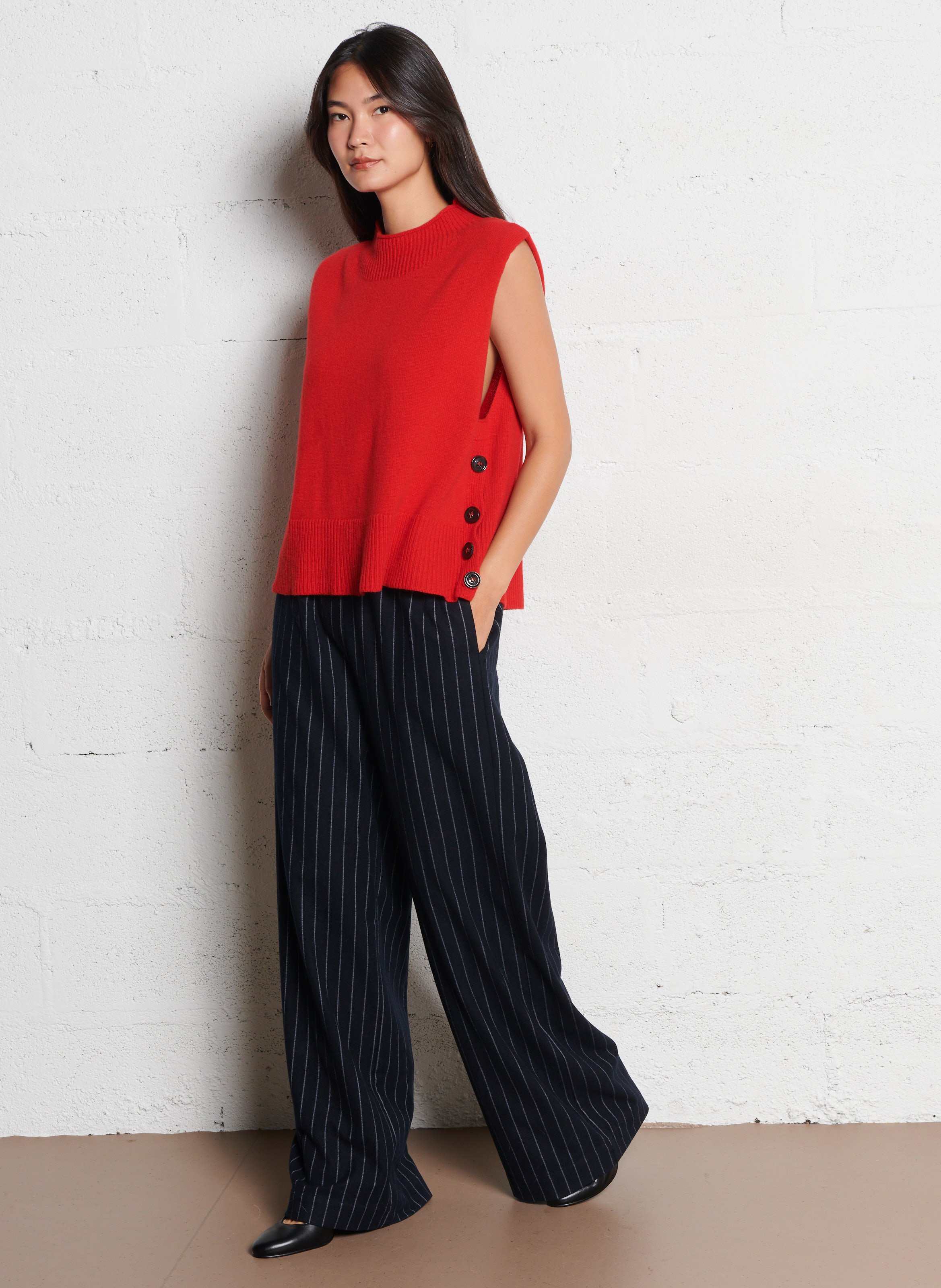 Wijde, gestreepte broek BELLEROSE Gestreepte