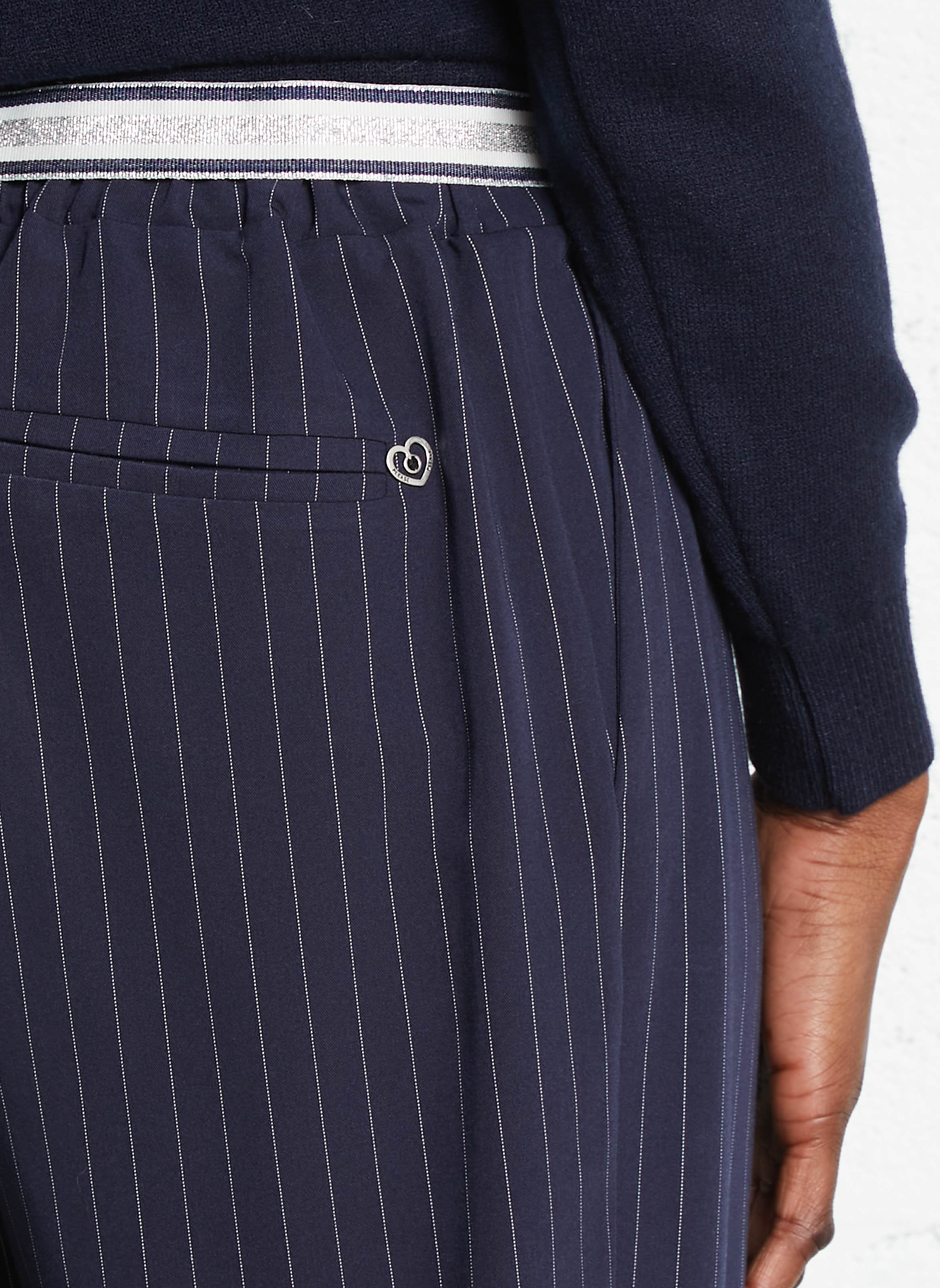 Pantalon droit à rayé PLEASE Bleu