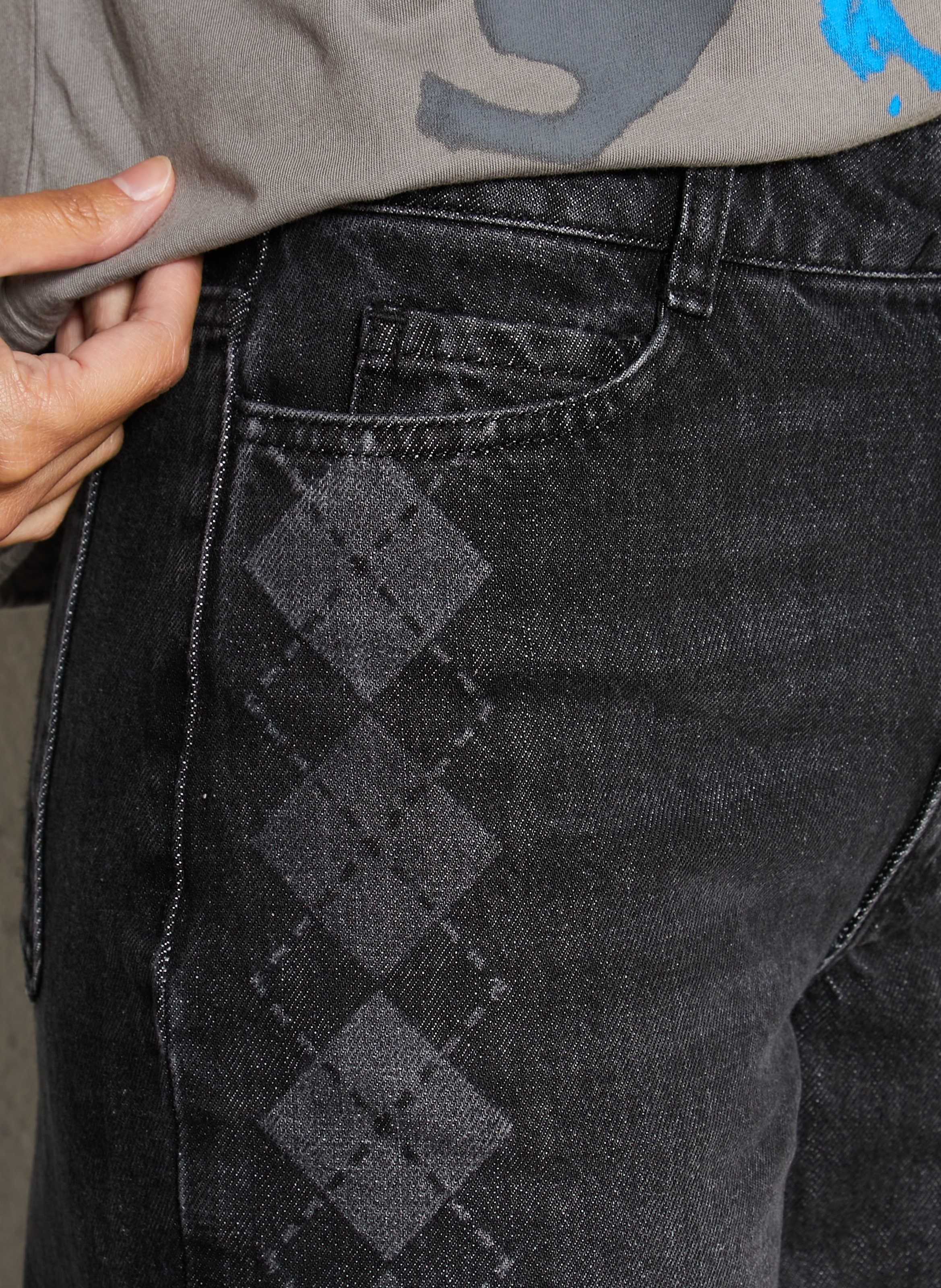 Jean droit taille haute à motifs DAMSON MADDER Gris