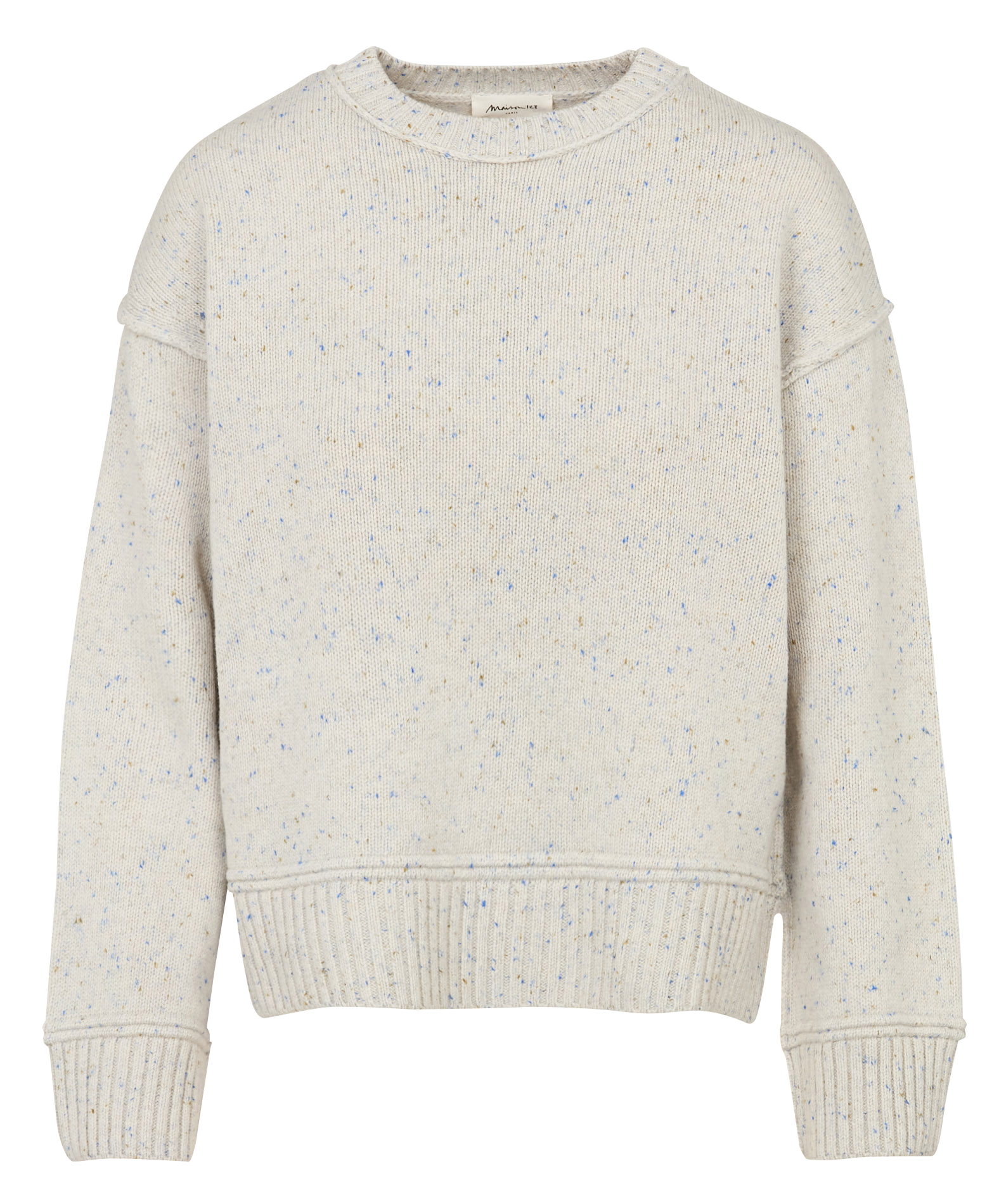 Pull col rond en laine MAISON 123 Gris