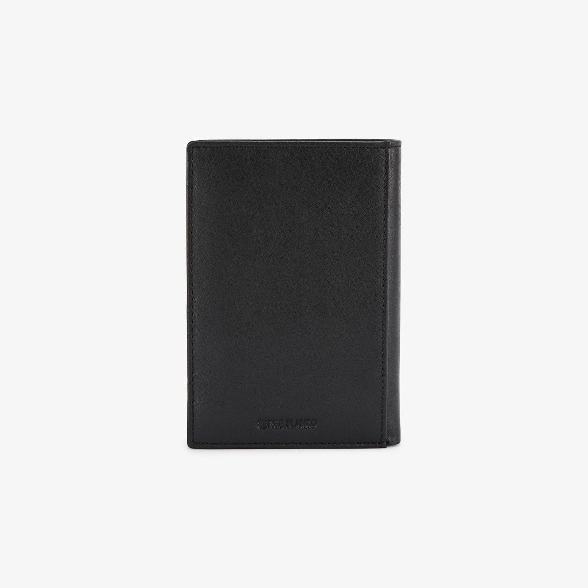 Leather wallet with embossed logo SERGE BLANCO Black