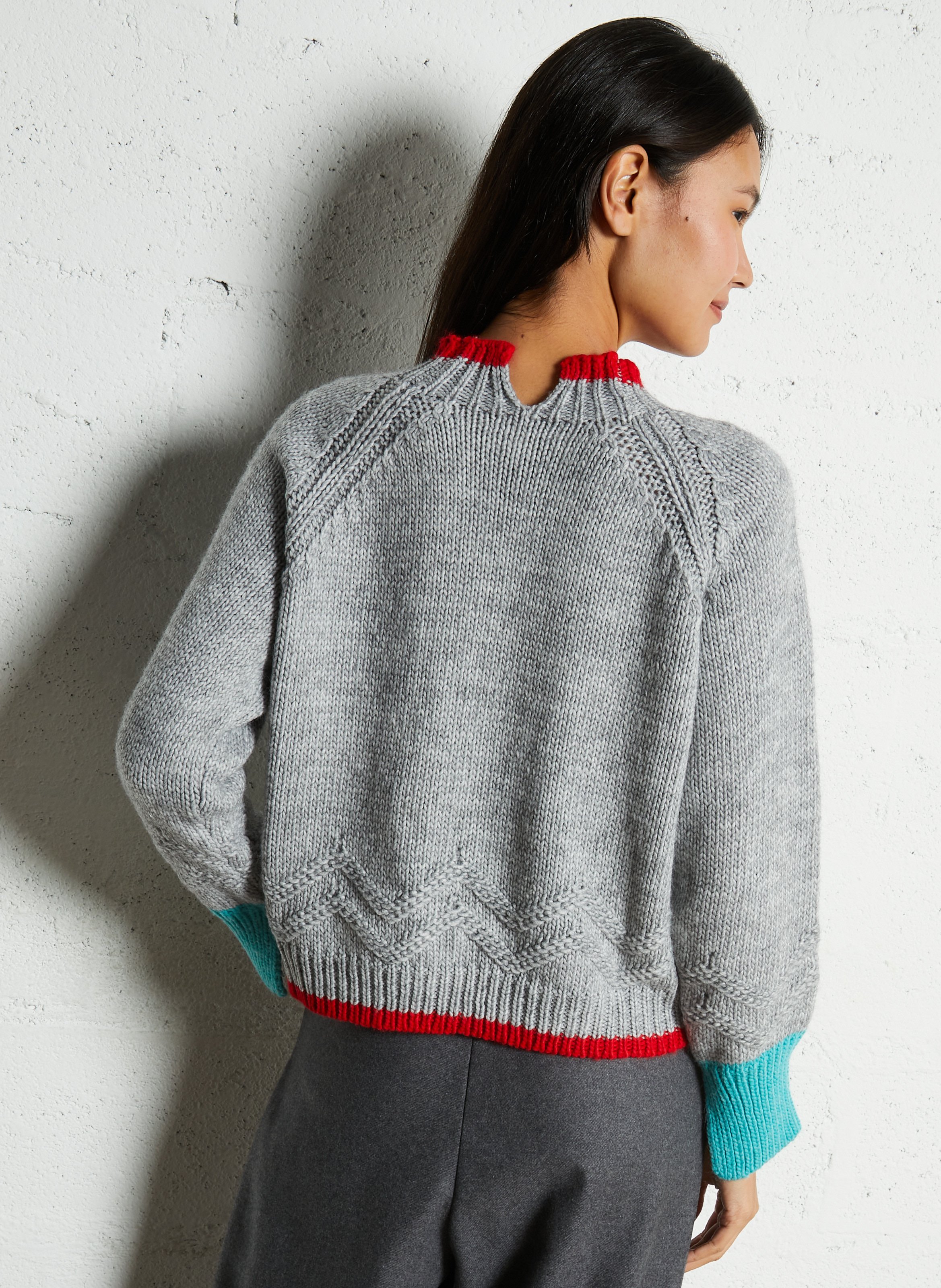 Oversize-Pullover mit Stehkragen DR BLOOM Silber