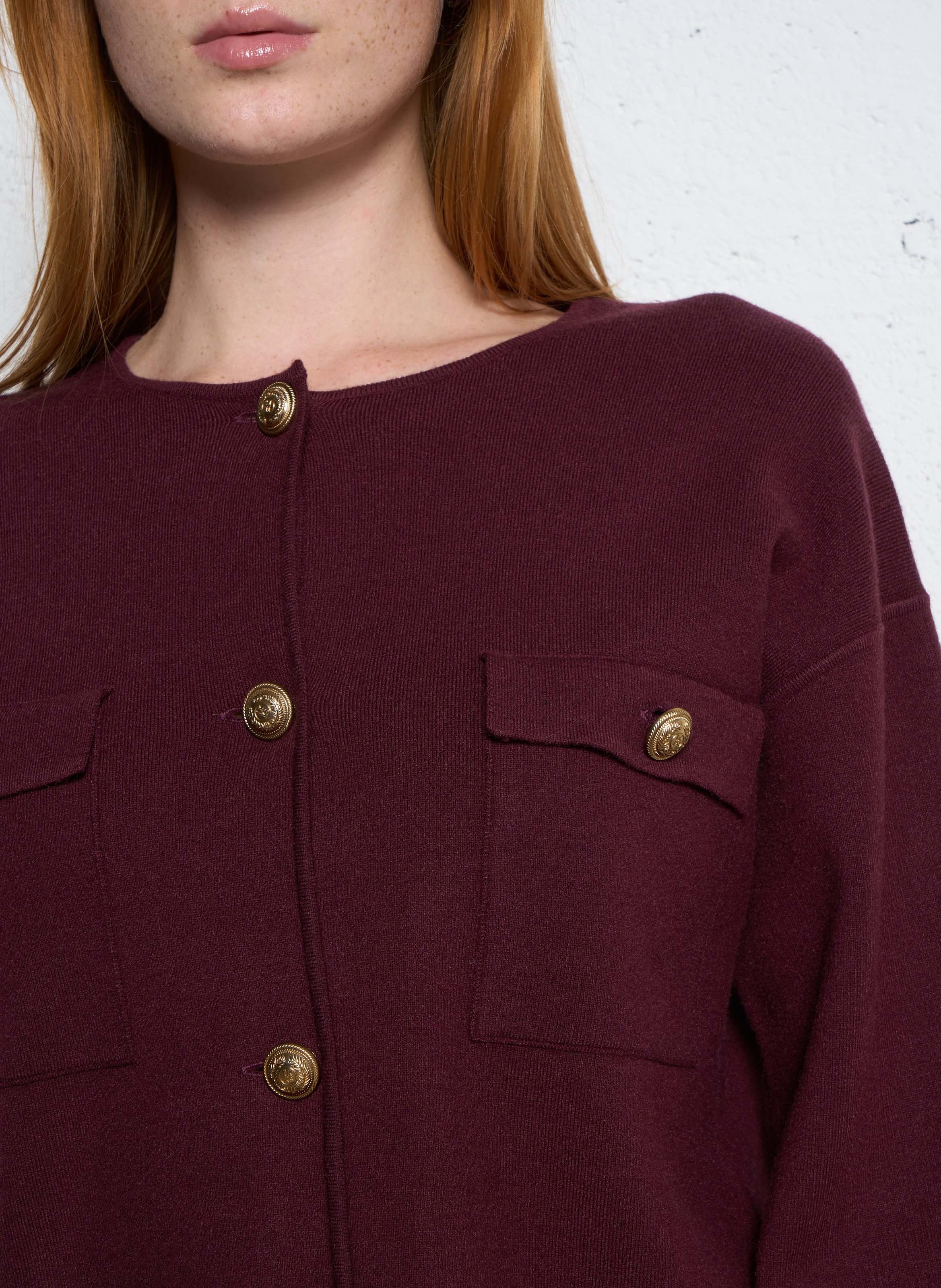 Oversize Rundhals-Cardigan IKKS Violett