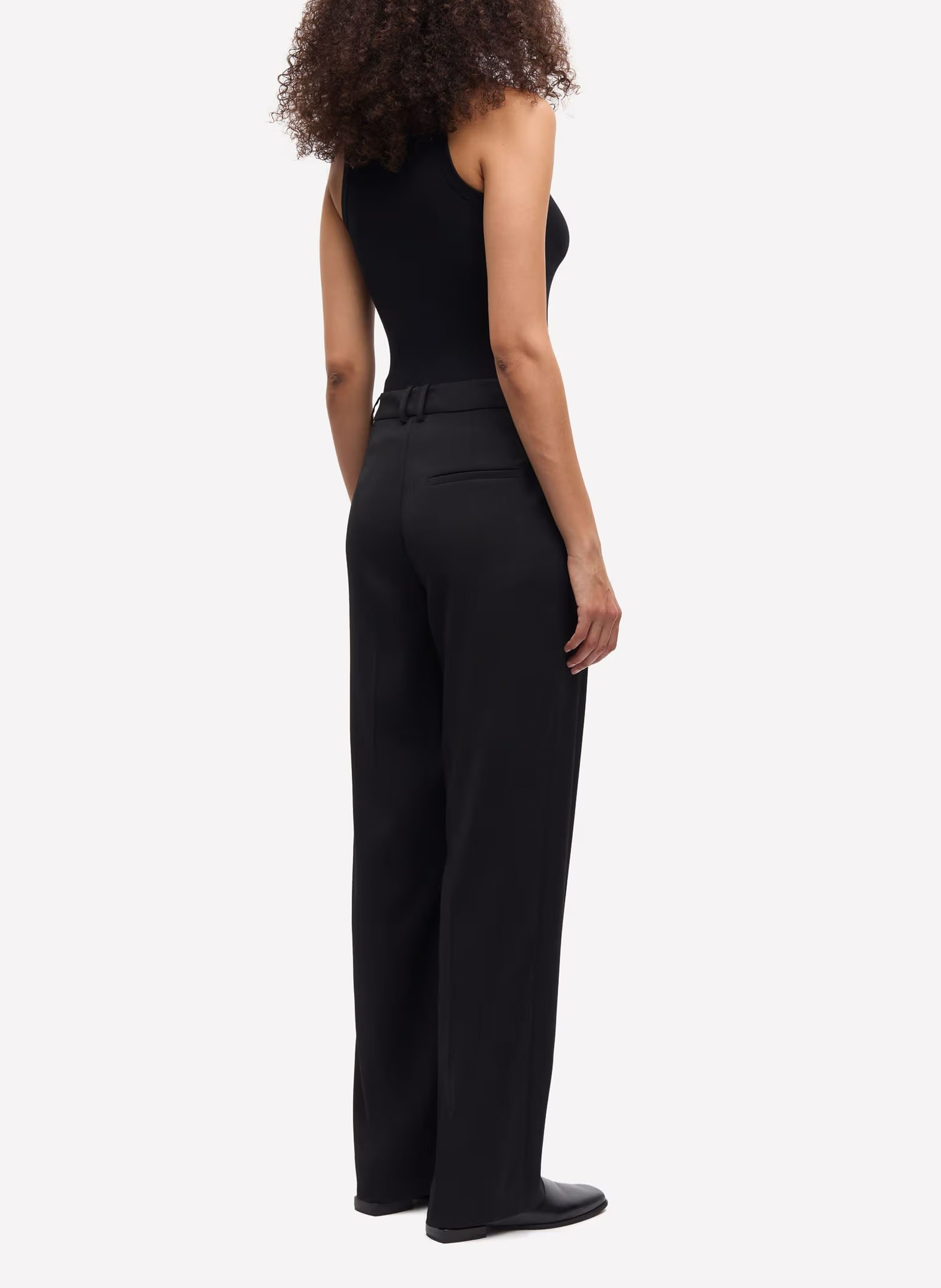 Ribbed organic cotton tank top with round neck SAMSOE SAMSOE Black