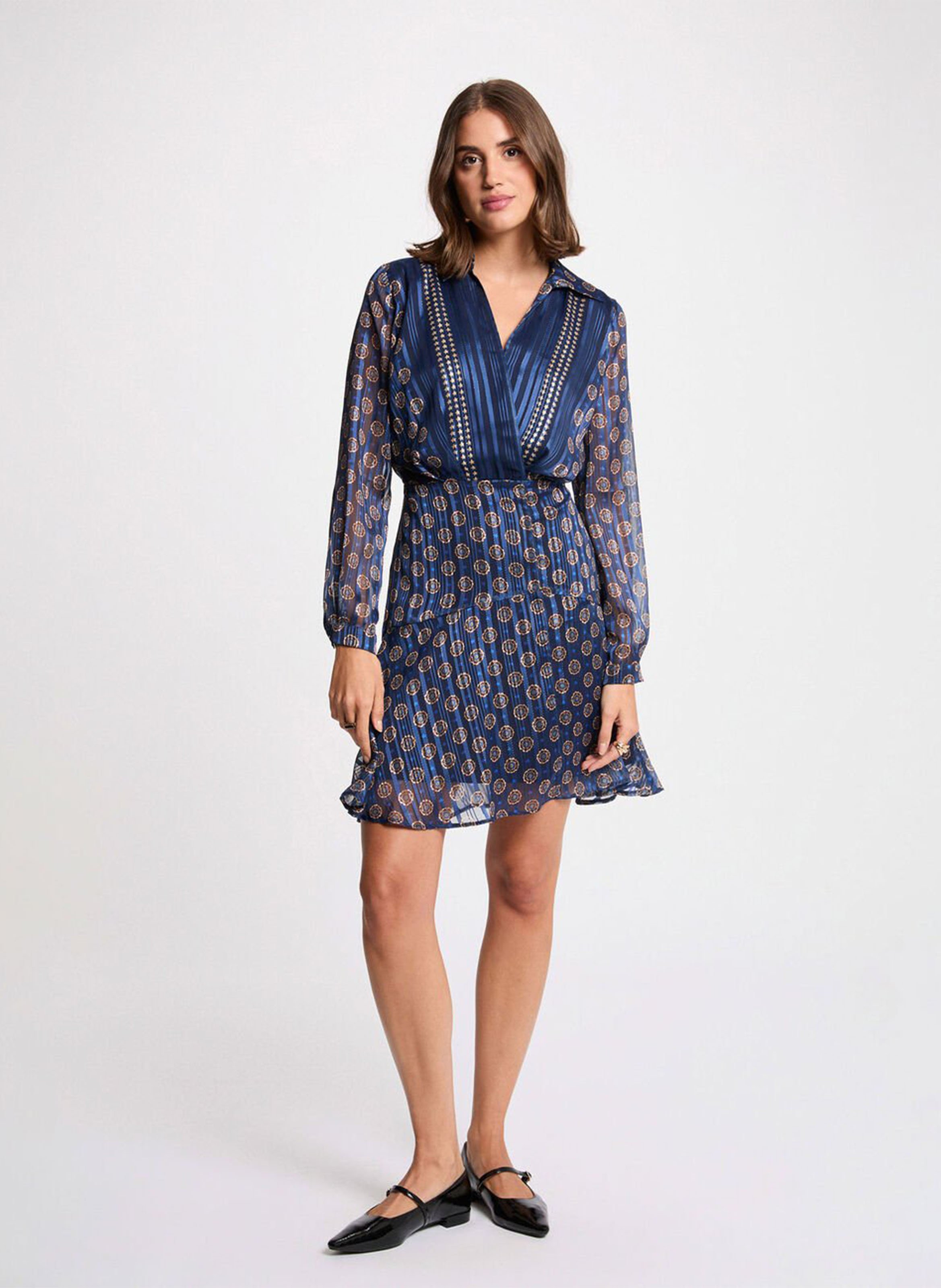 Korte jurk met V-hals MORGAN Multicolored