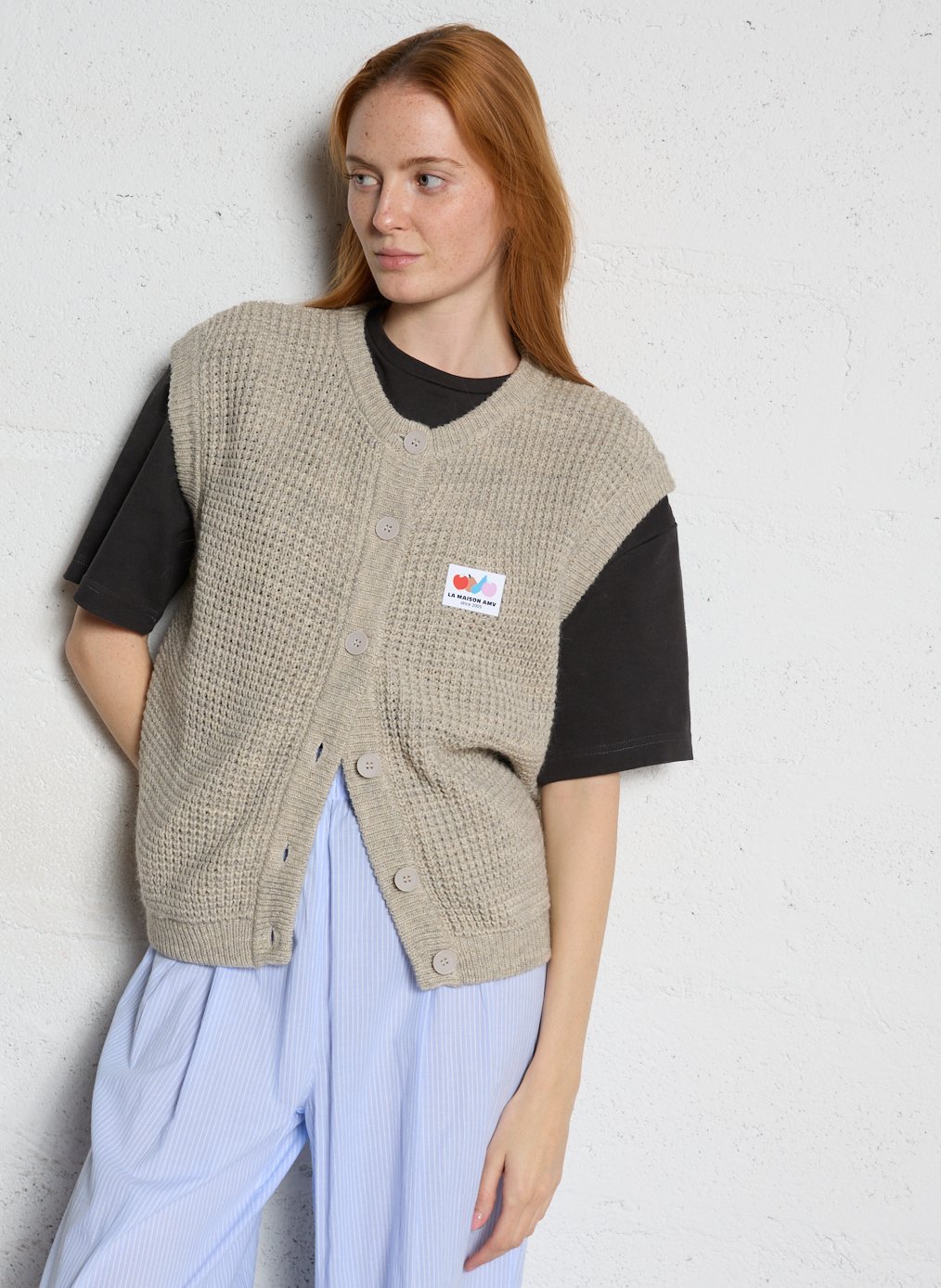 Knit gilet AMERICAN VINTAGE Grey