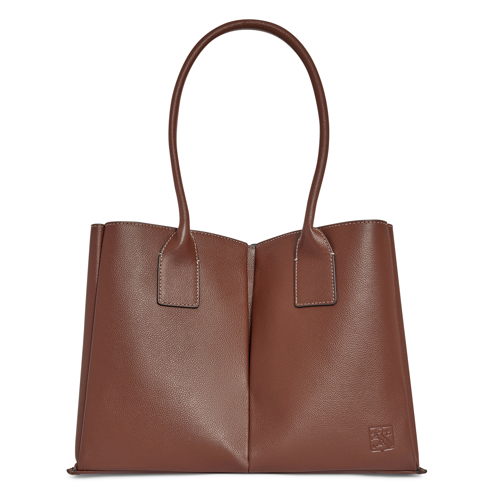 Leather tote bag LE TANNEUR Brown