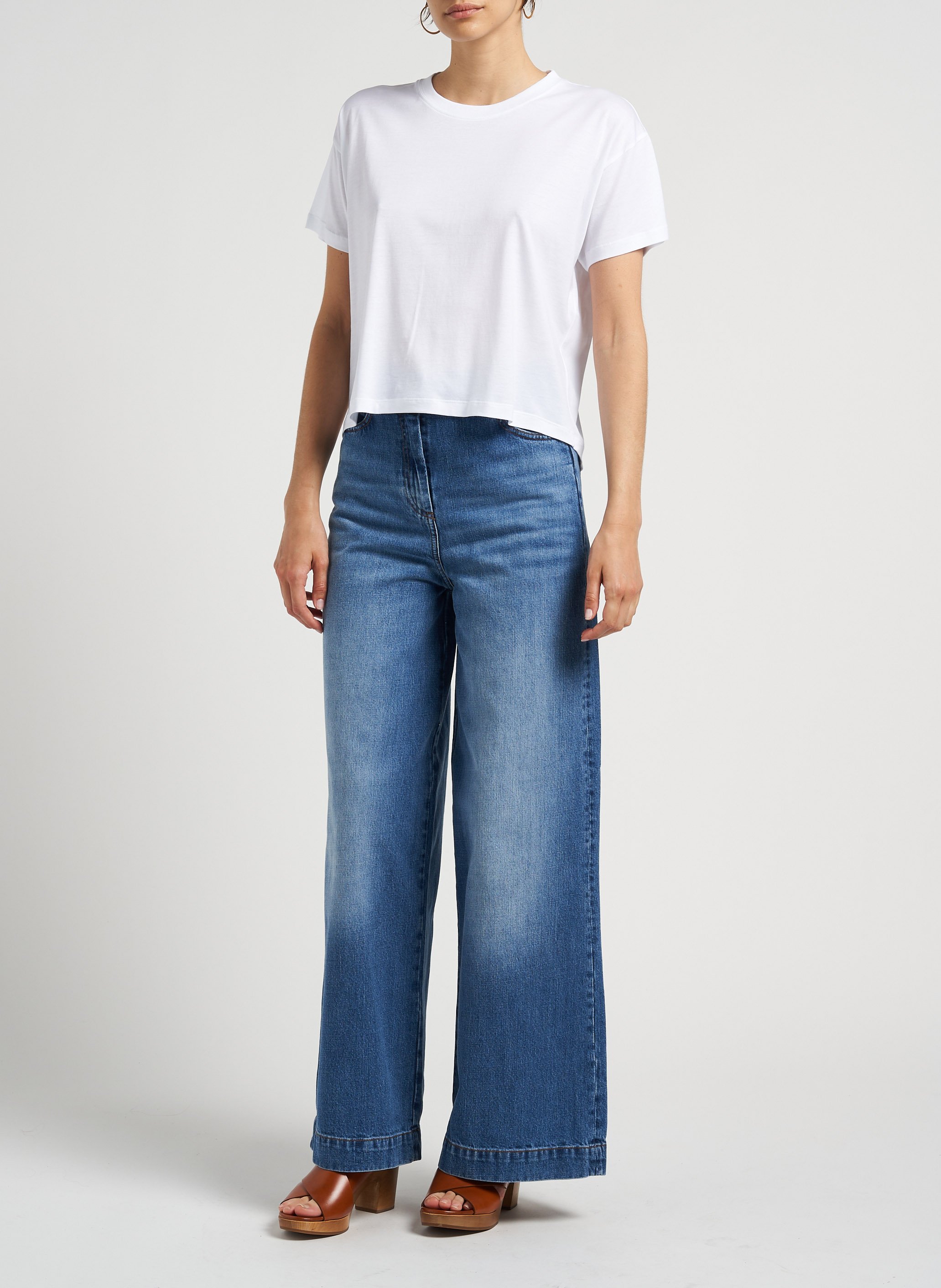Oversize-T-Shirt mit Rundhalsausschnitt SESSUN Weiss