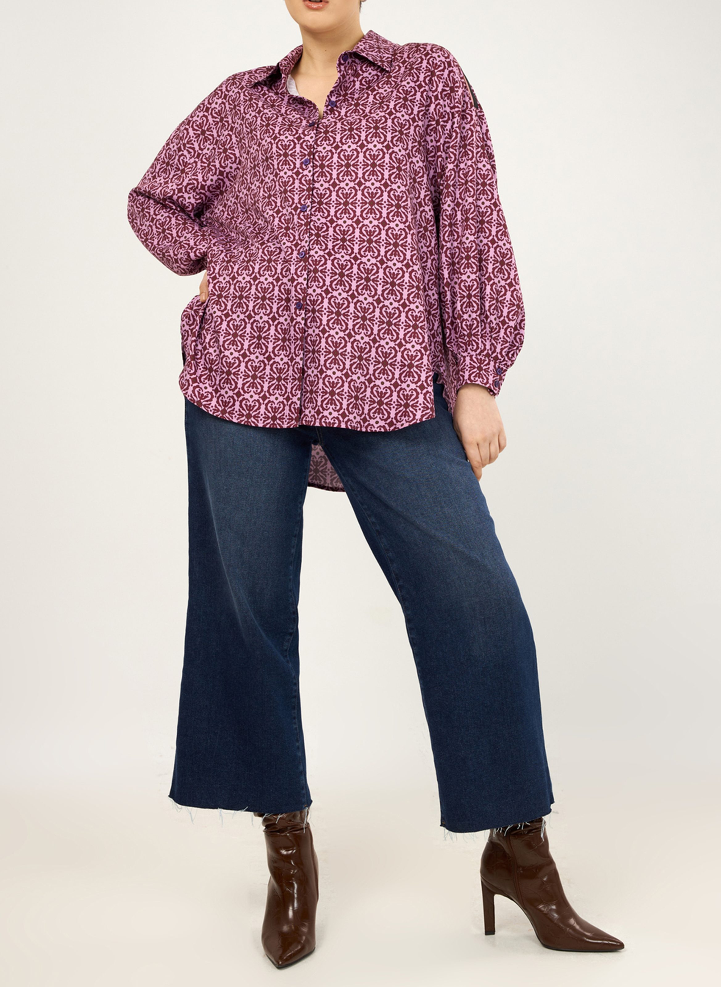 Camicia colletto classico stampata MAT FASHION Rosso