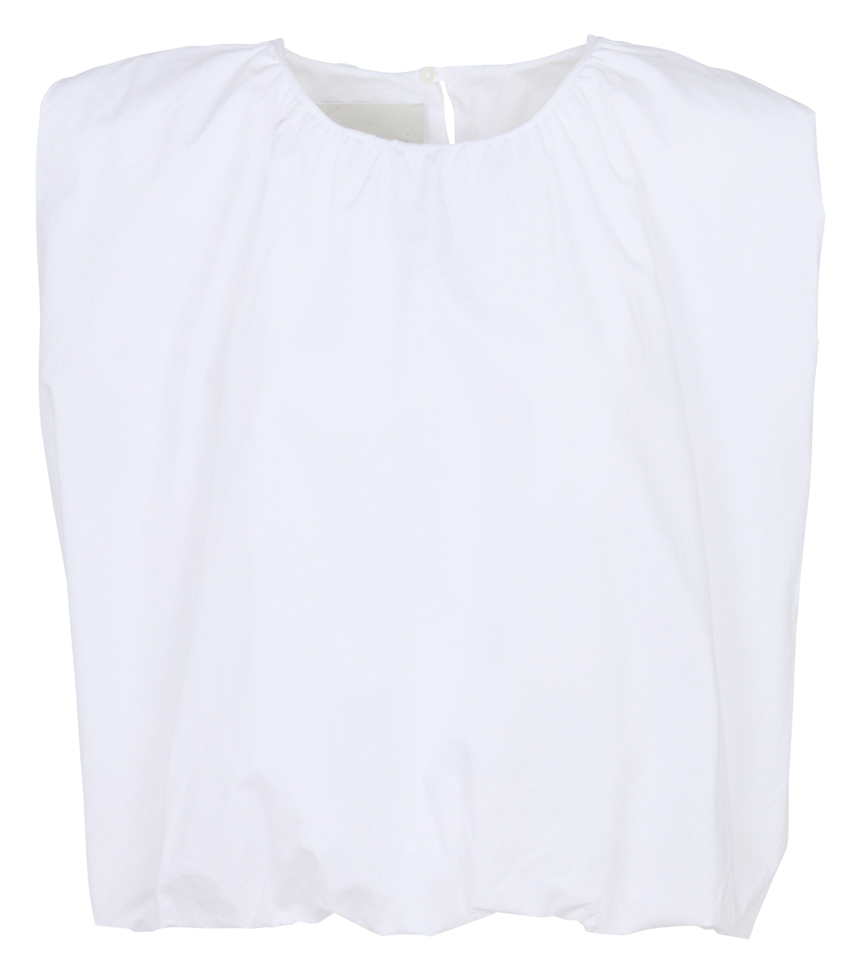 Loose-fit round-neck cotton top BELLEROSE White