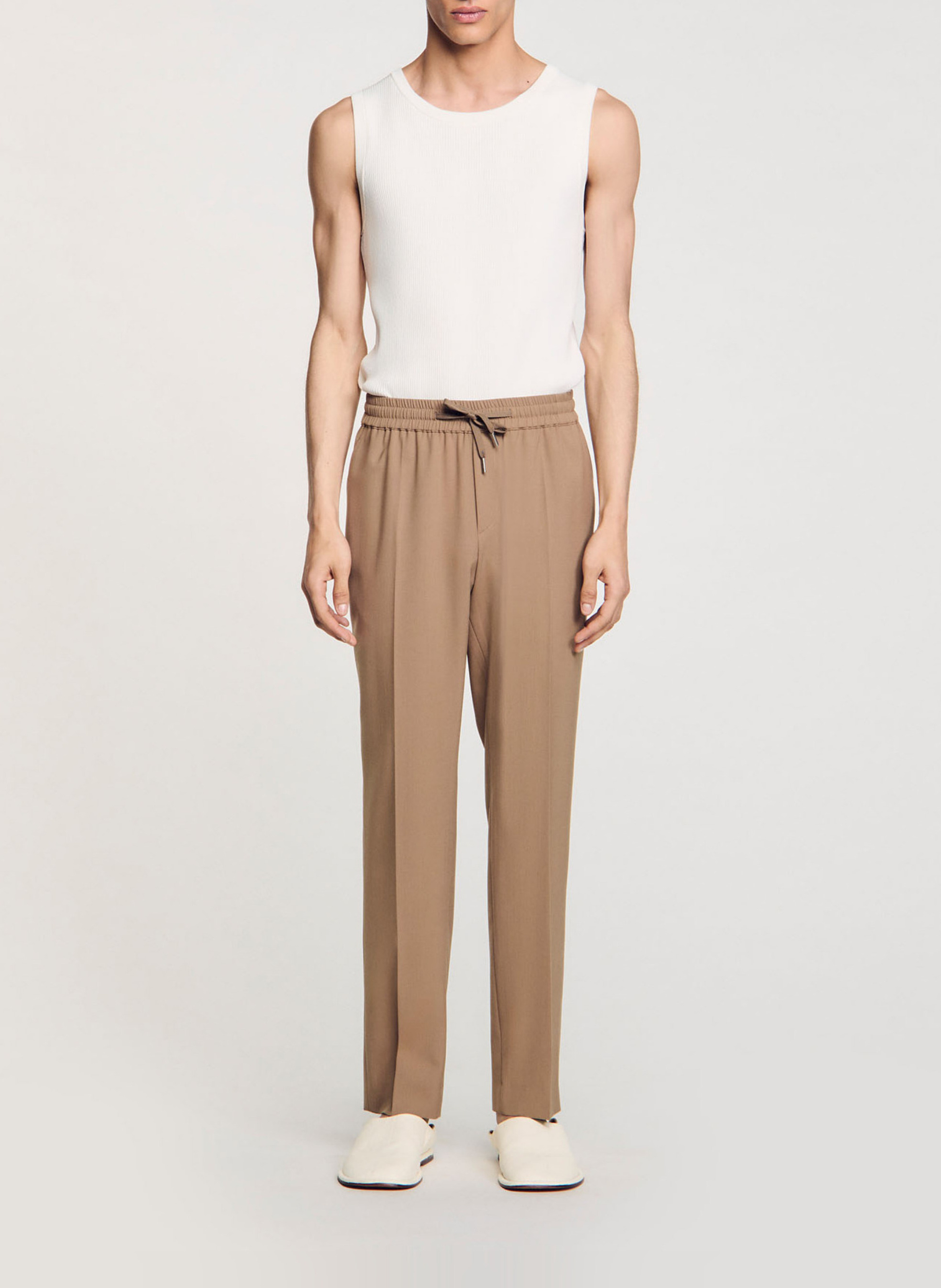 Rechte, elastische broek SANDRO Bruin