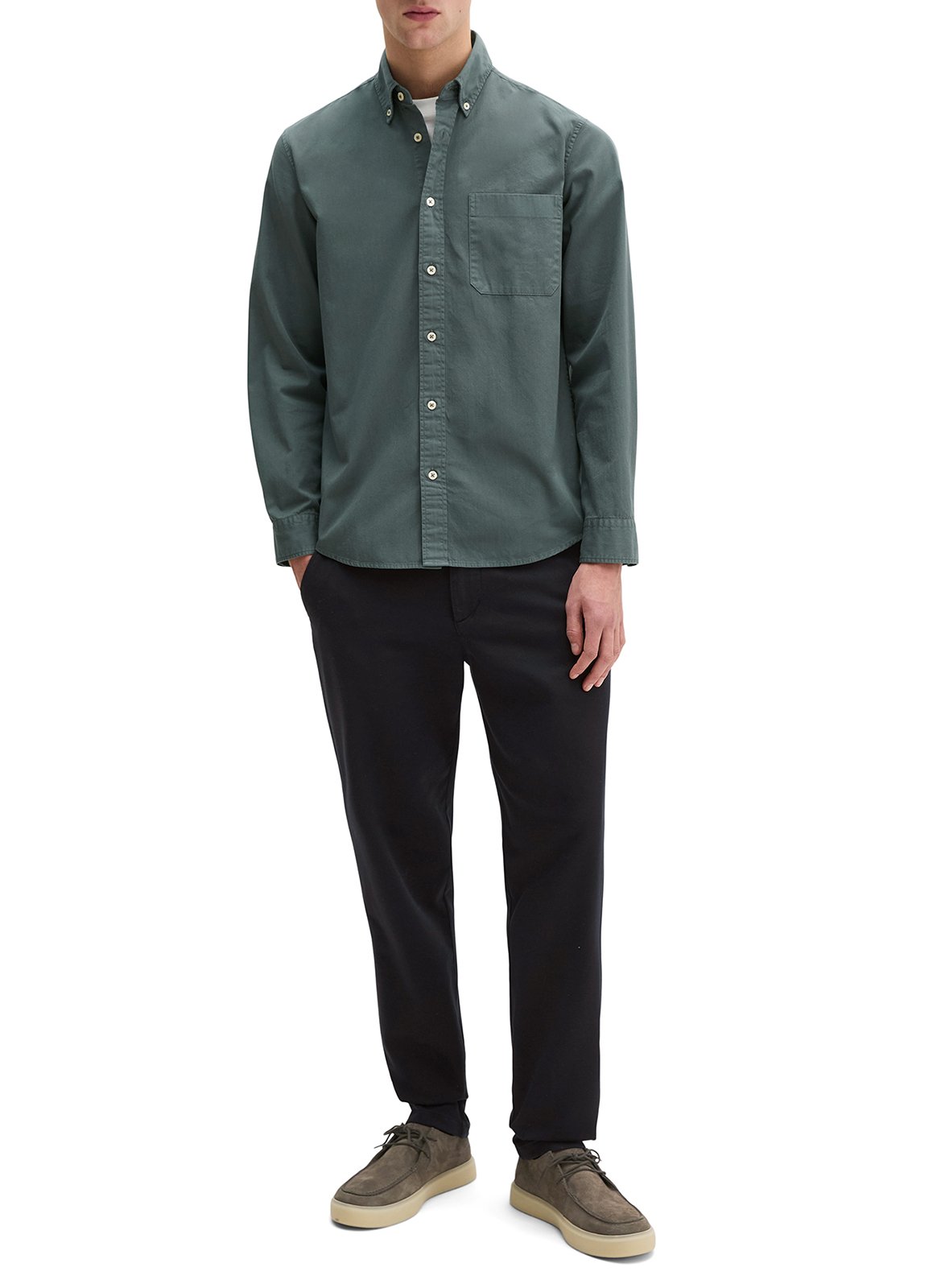 Einfarbiges Hemd aus Baumwolle MARC O'POLO Grun