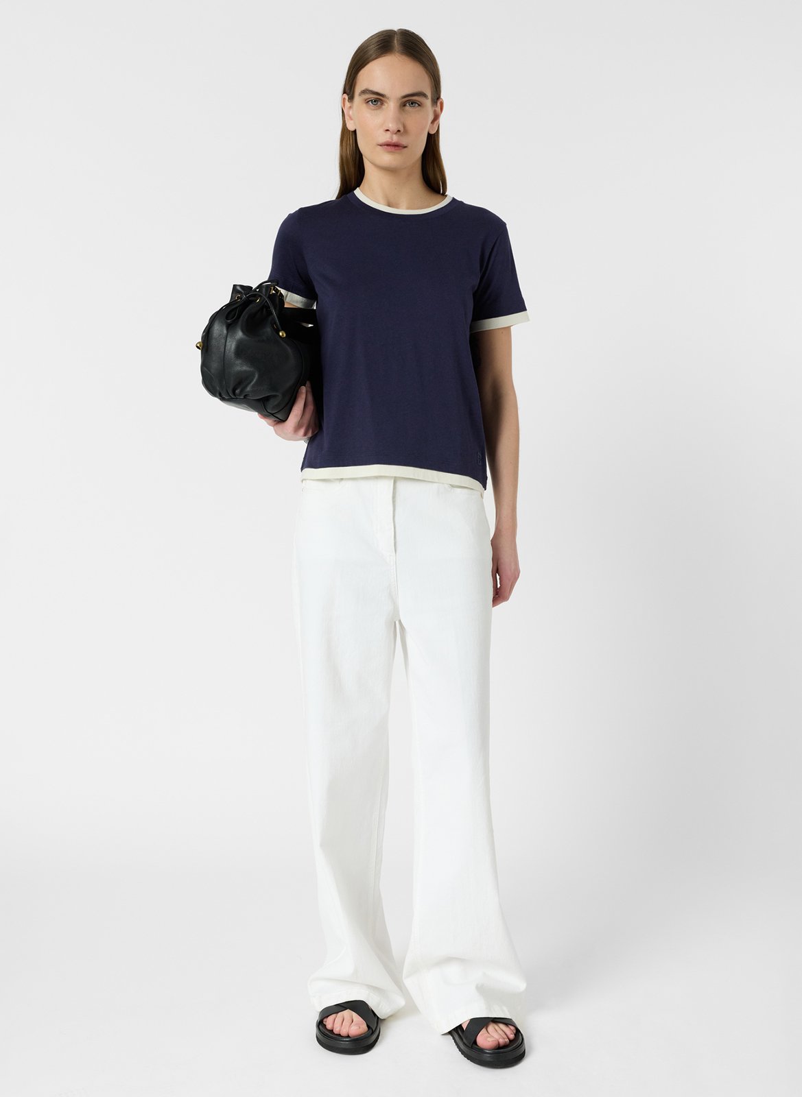 Tee-shirt droit col rond en coton mélangé GERARD DAREL Blau