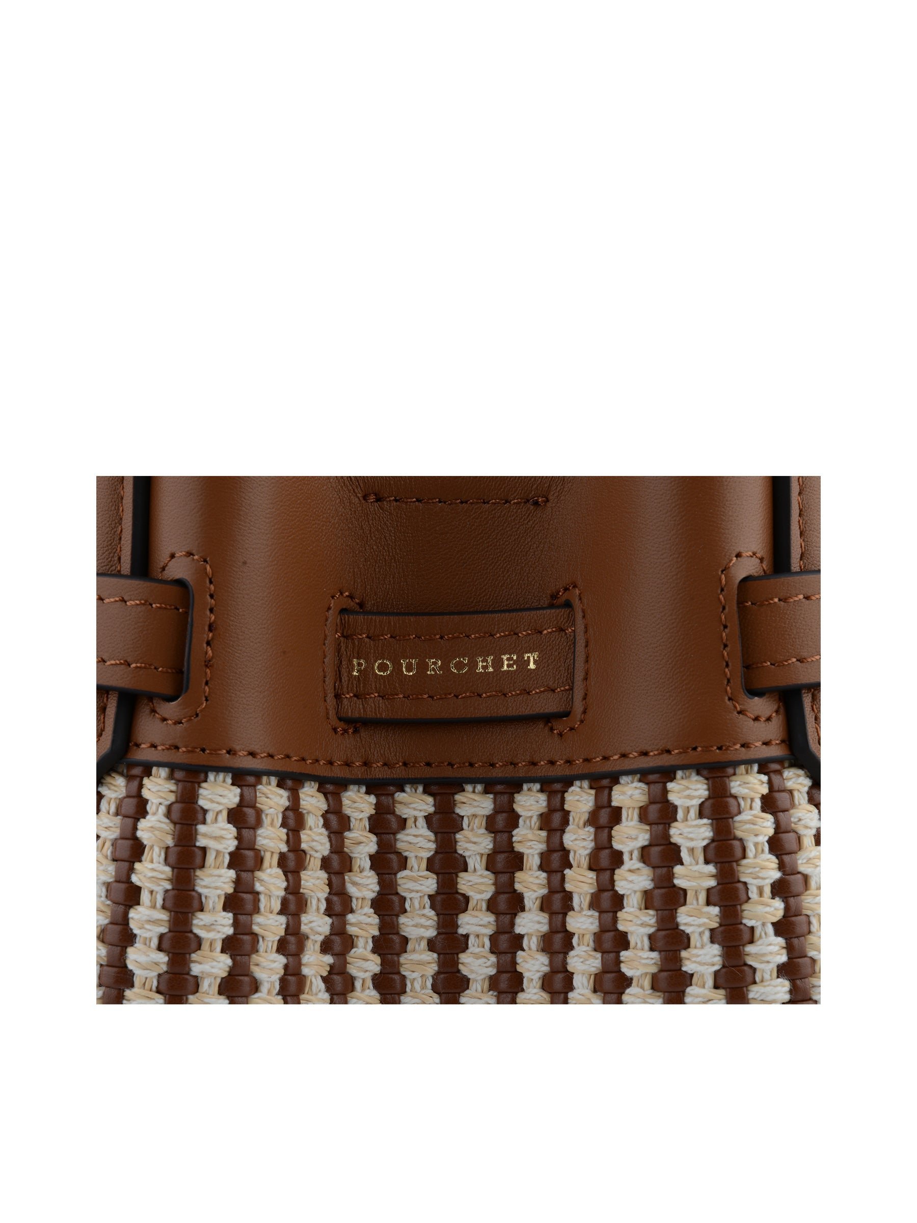 Calfskin leather handbag POURCHET Golden