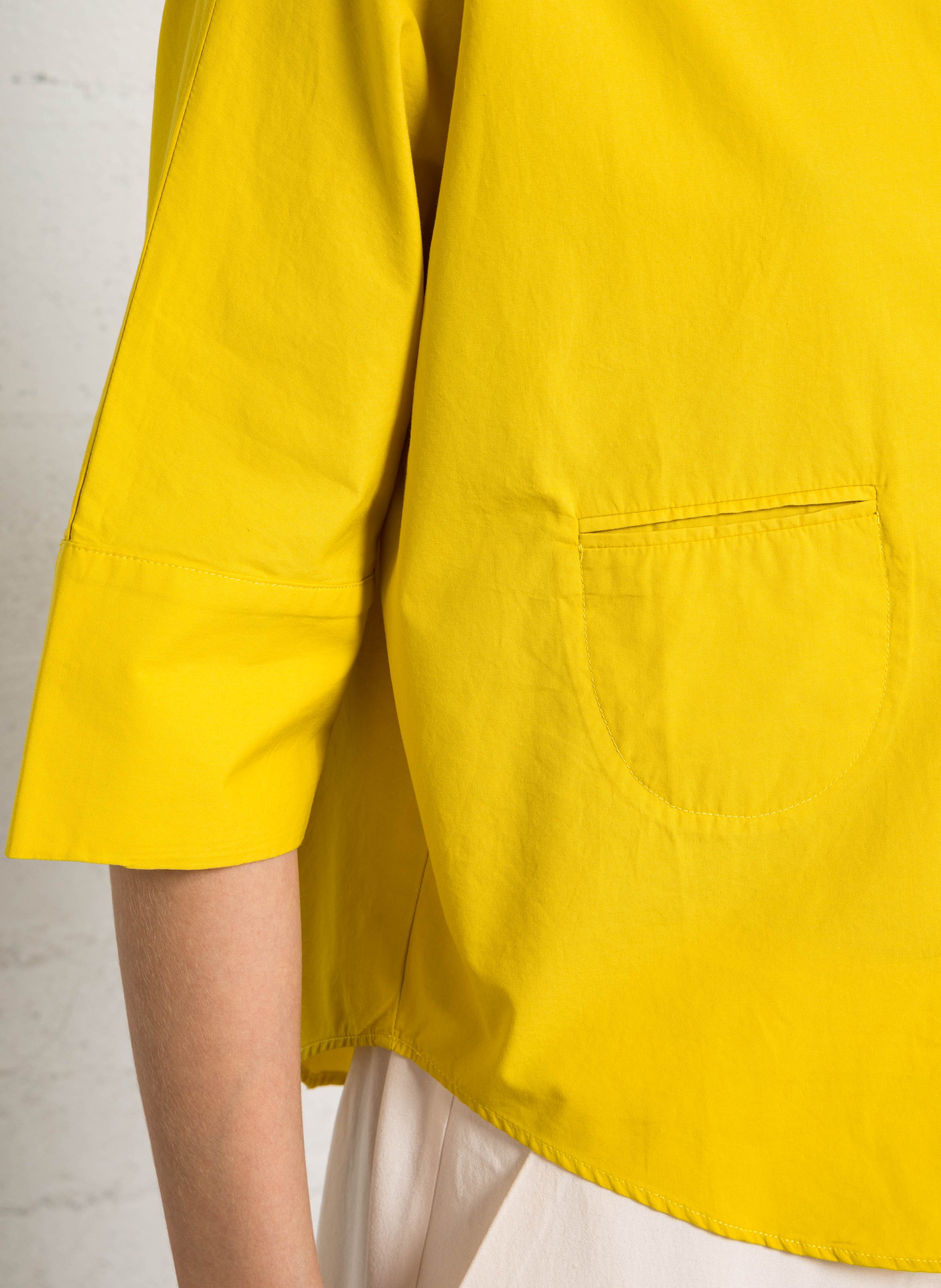 Baumwollbluse mit klassischem Kragen BELLA JONES Gelb