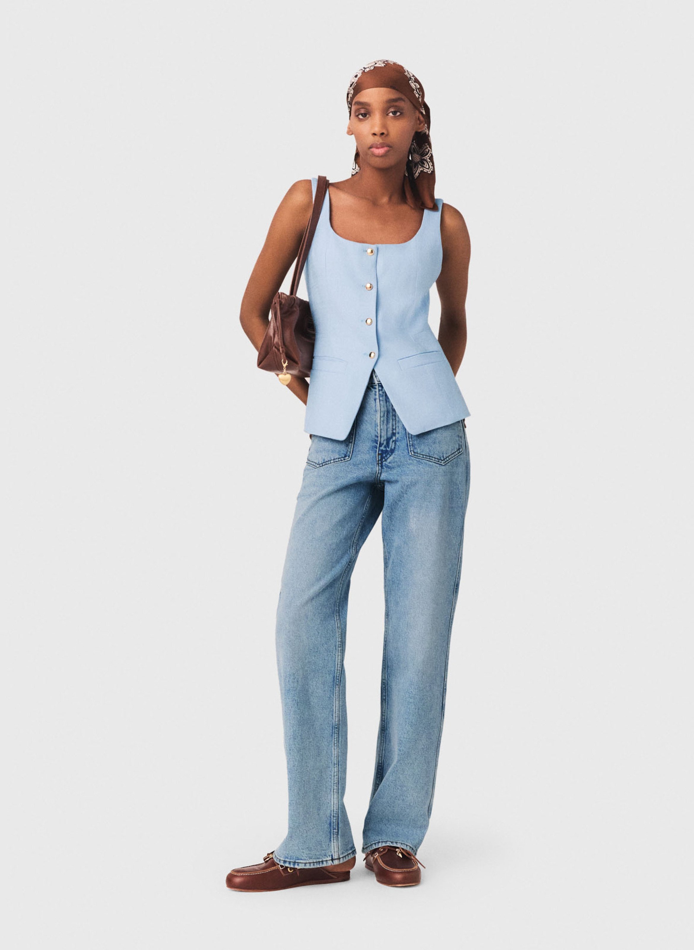 Aansluitende mouwloze colbert MAJE Blauw