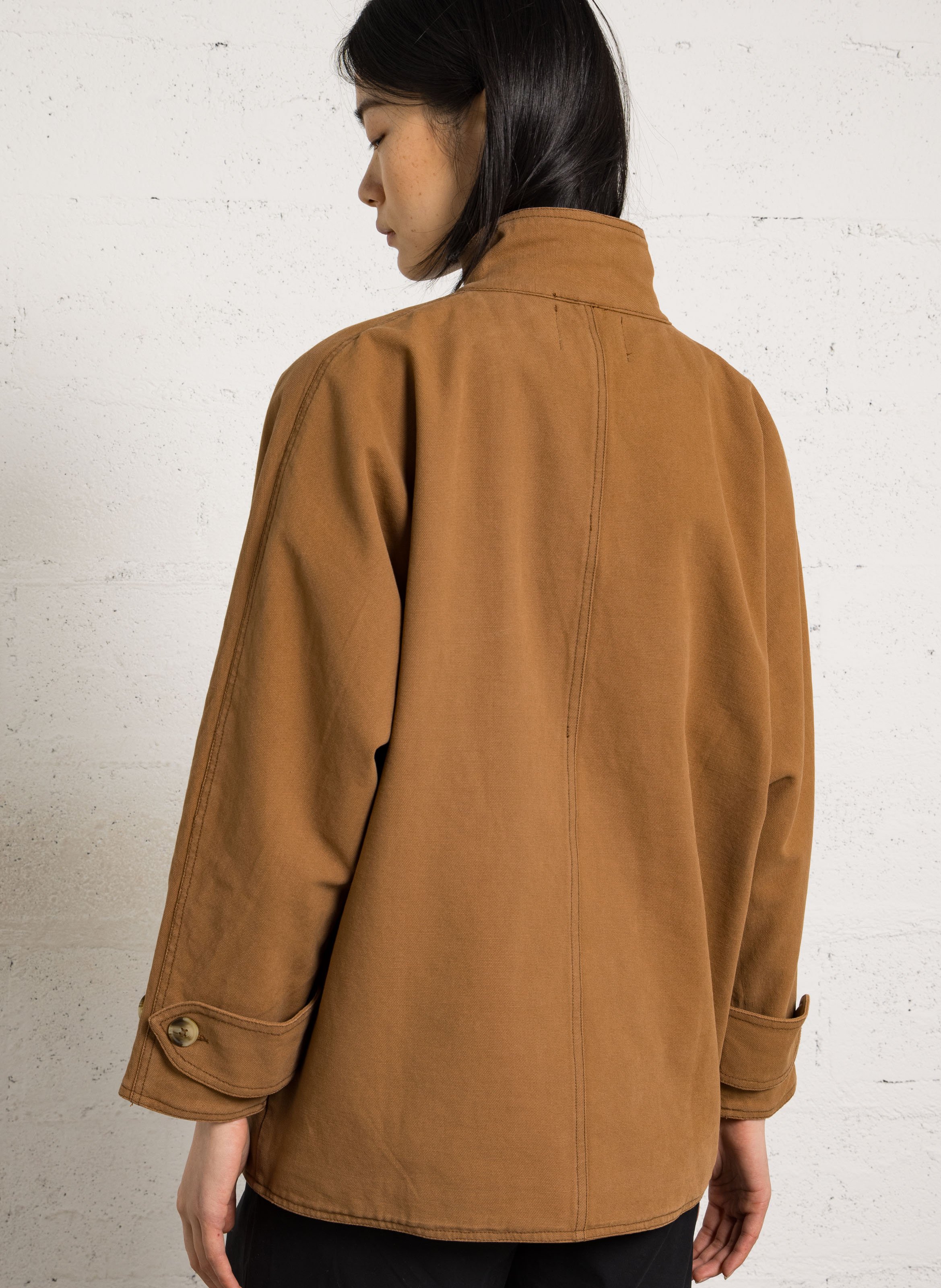 Oversize-Jacke aus Baumwolle mit Stehkragen LEON & HARPER Braun