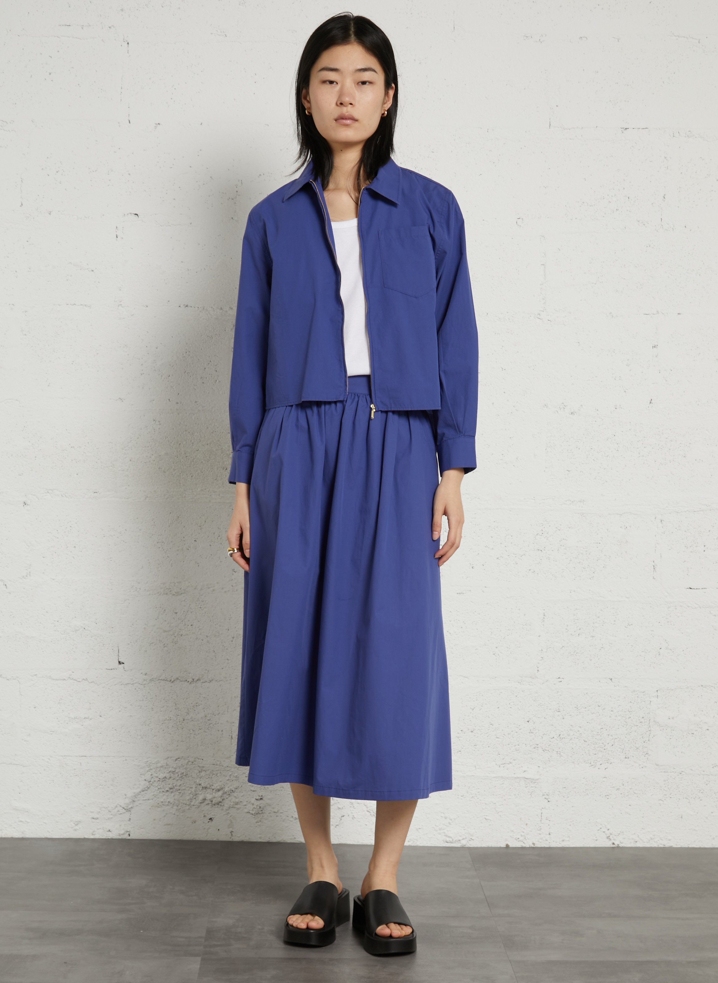 Flared cotton midi skirt BELLA JONES Blue