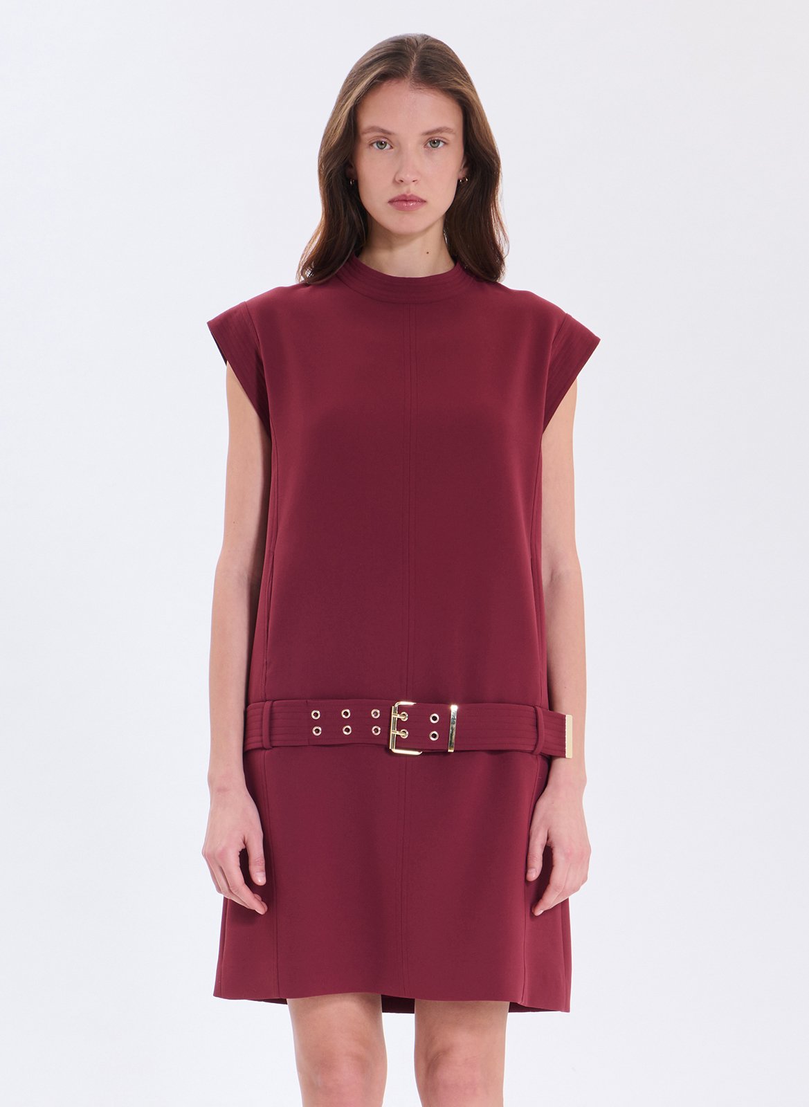 Robe courte col rond  ZAPA Rouge