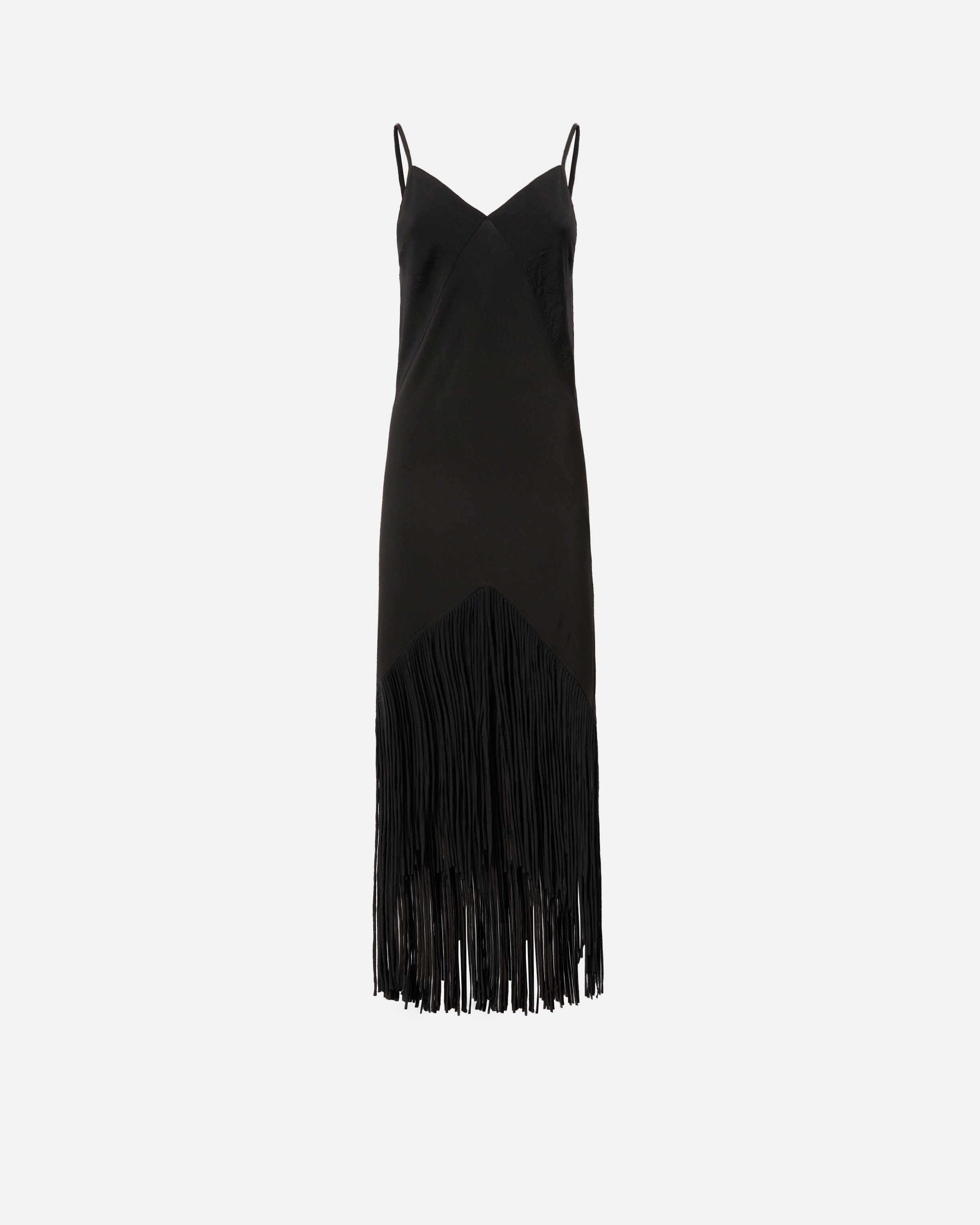 Robe lingerie longue à franges PINKO Noir