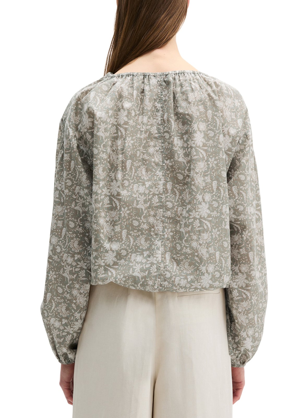 Gerader Baumwoll-Print-Top mit Rundhalsausschnitt MARC O'POLO Mehrfarbig