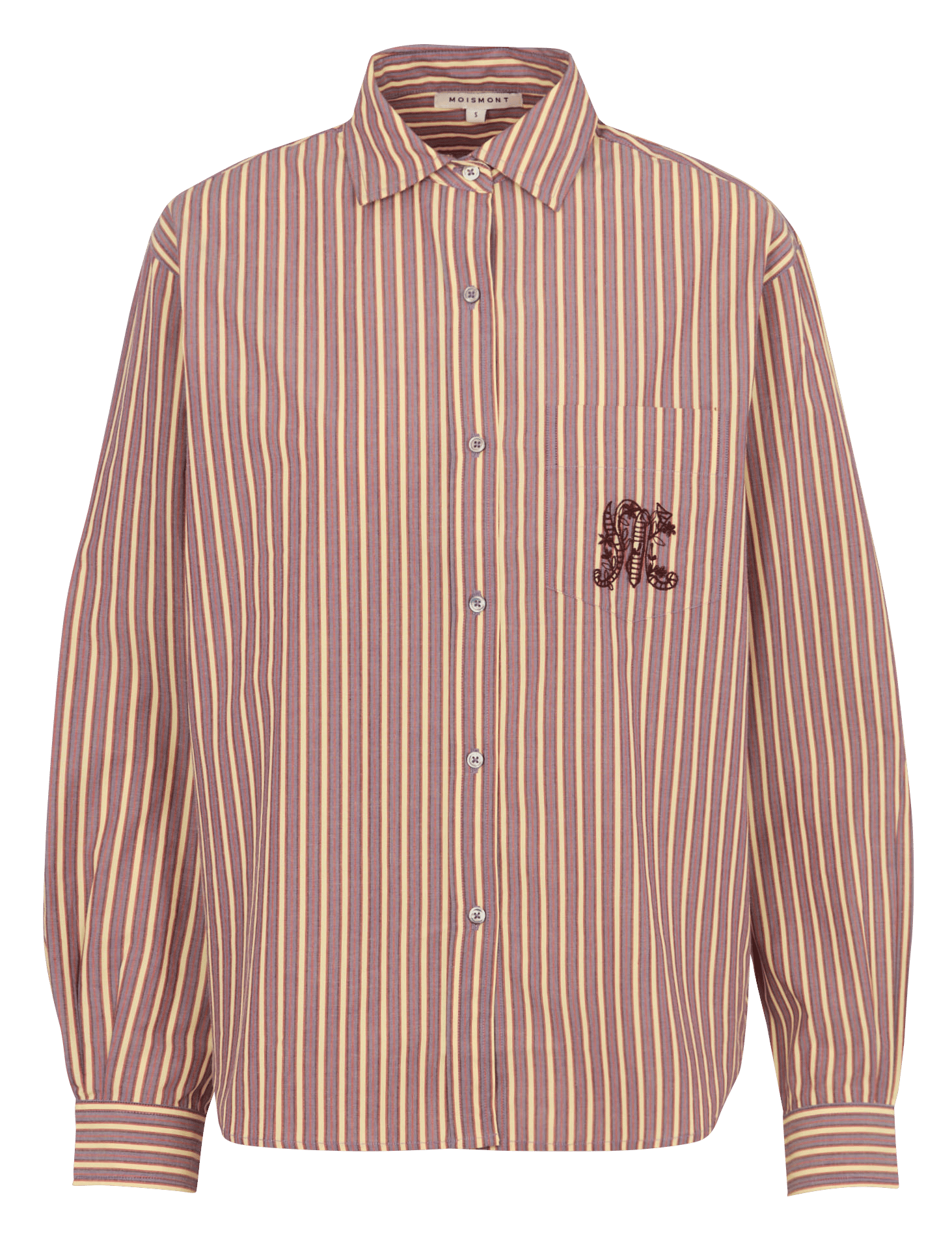 Gestreepte blouse met klassieke kraag MOISMONT Paars