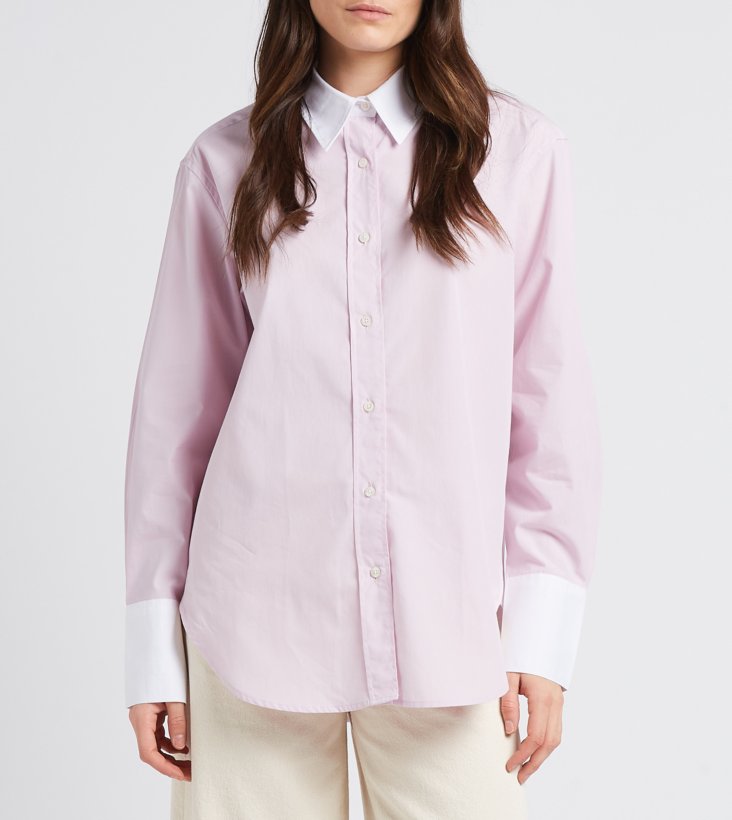 Organic cotton shirt with classic collar SAMSOE SAMSOE Purple