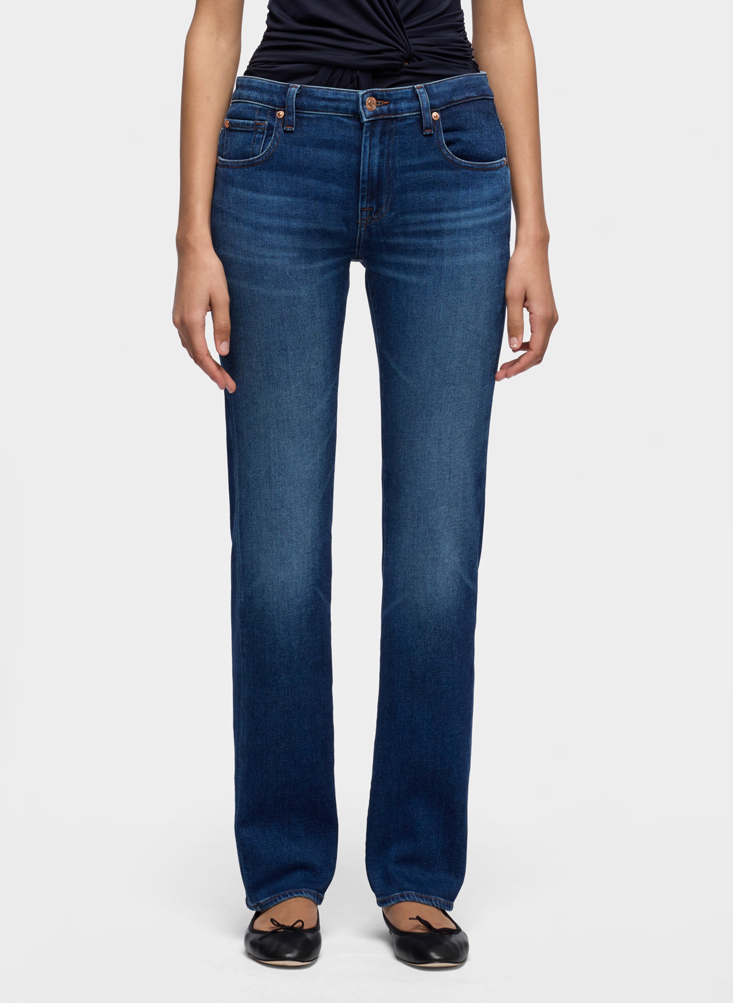 Jeans dritto vita bassa 7 FOR ALL MANKIND Blu