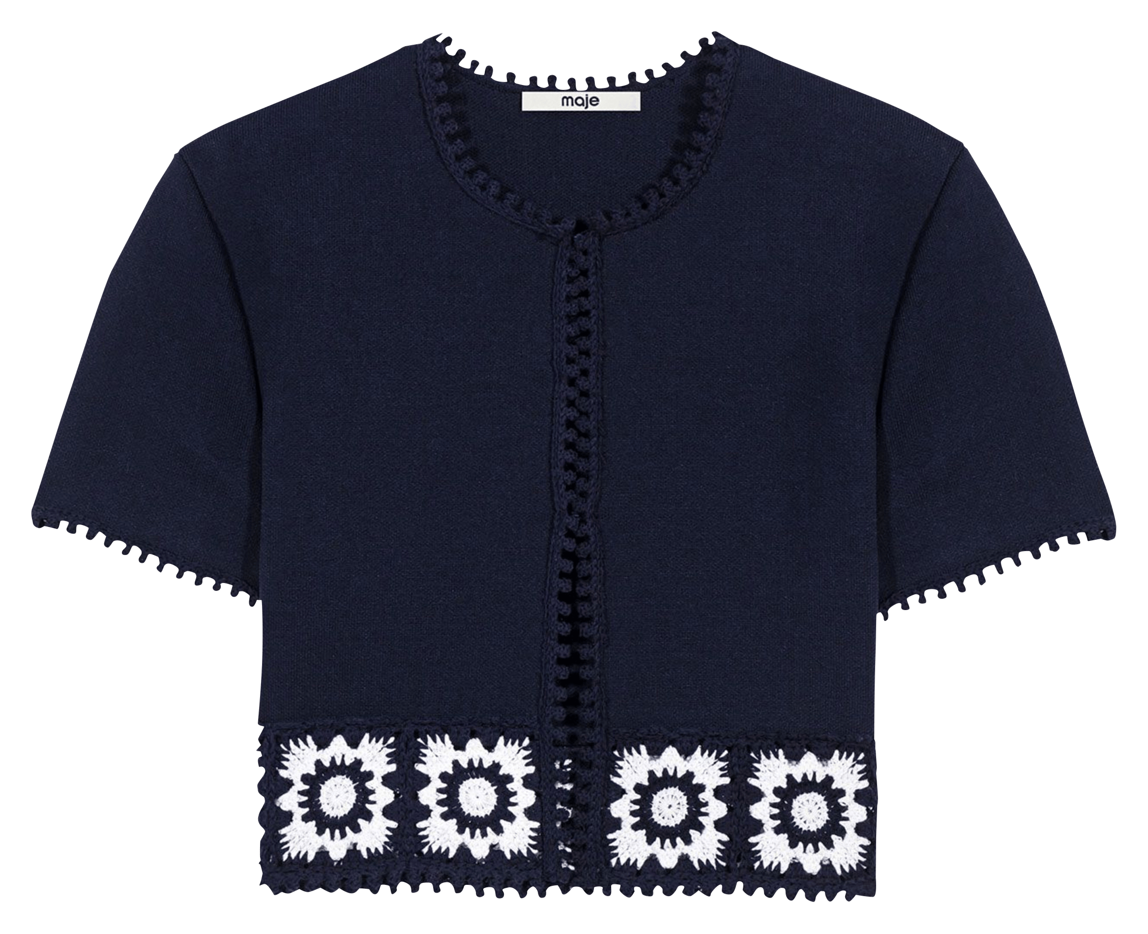 Cropped knit cardigan MAJE Blue