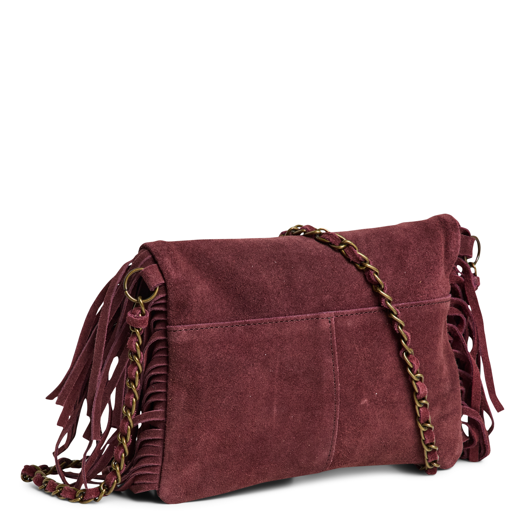 Leather shoulder bag PIECES Plums