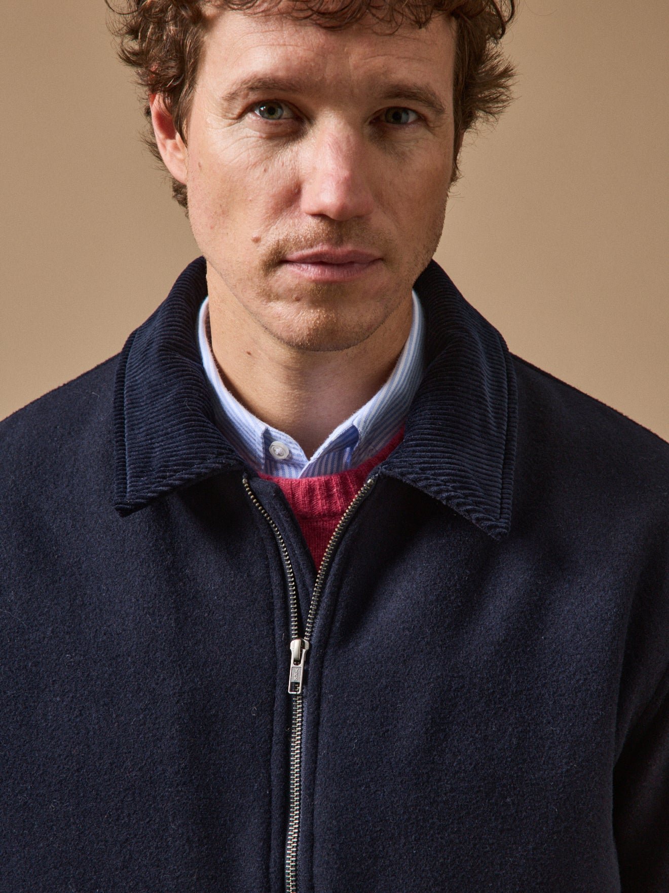 Warm Wool Aviator Jacket CYRILLUS Blue