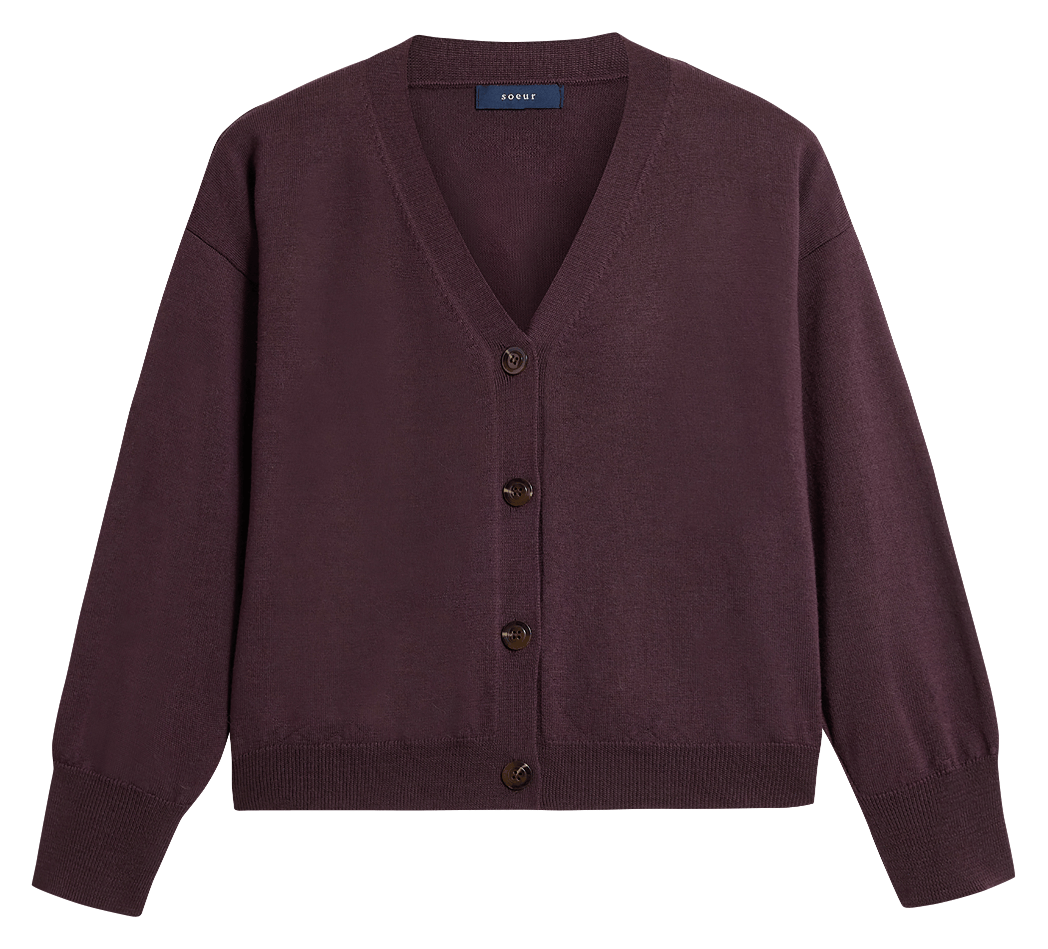Oversized, wollen vest met V-hals SOEUR Bruin
