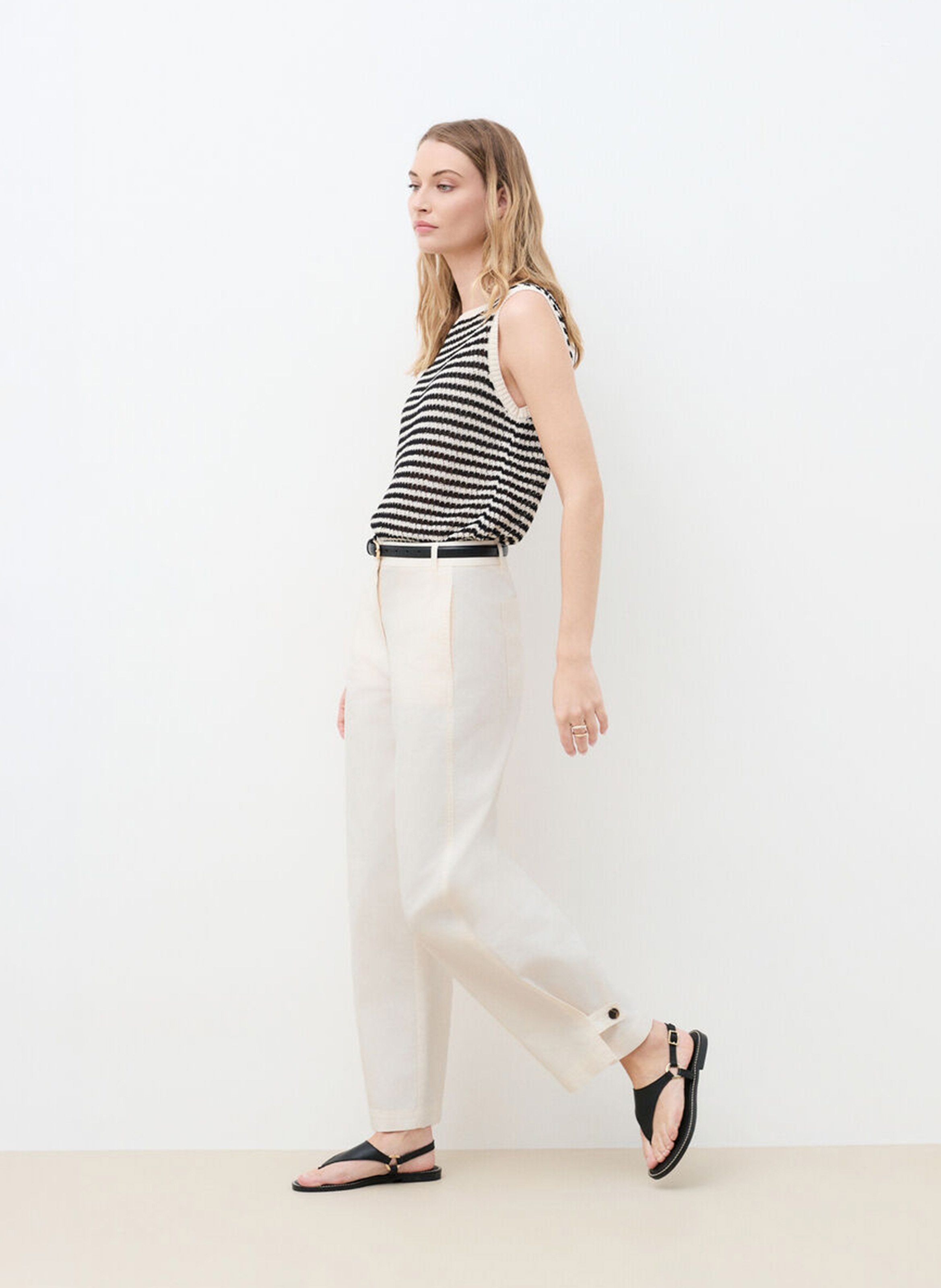 Jean droit en coton mélangé CAROLL Beige