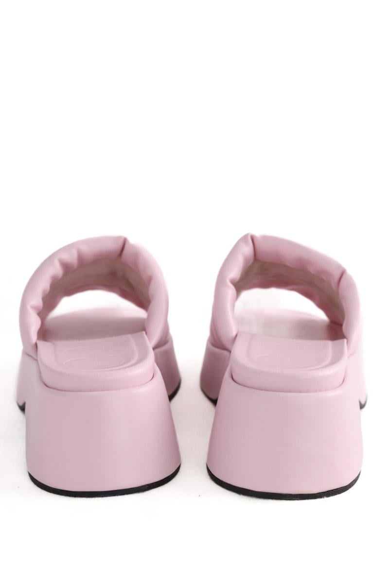 Faux leather sandals GANNI - Seconde Main Pink