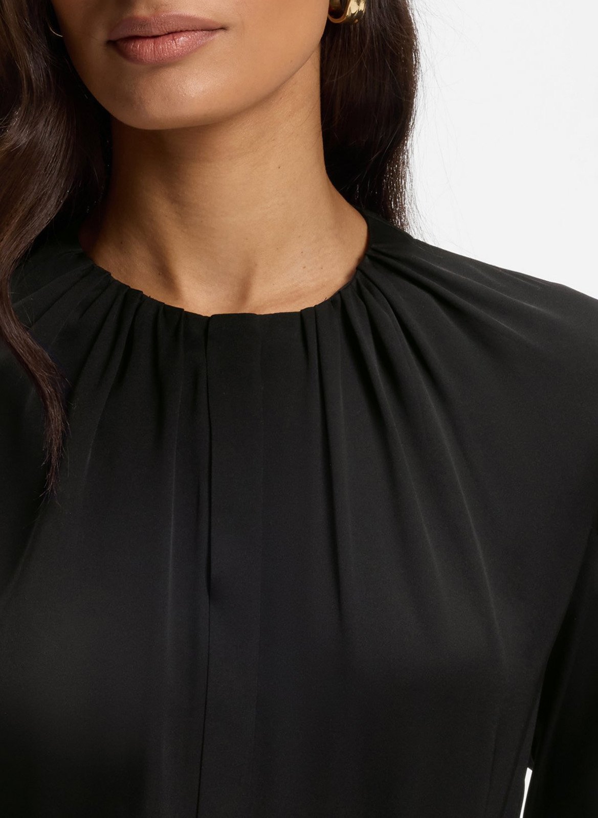 Solid silk blend blouse BOSS Black