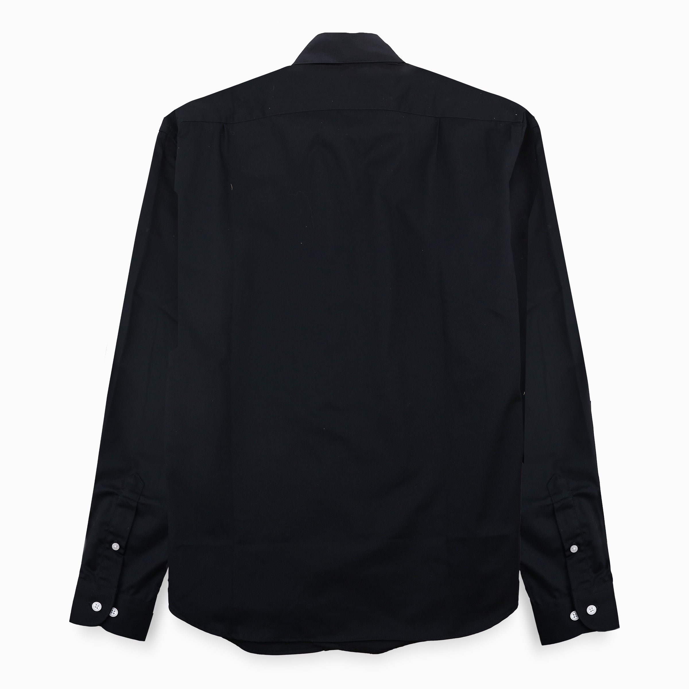 Black long-sleeve cotton shirt SERGE BLANCO Grey