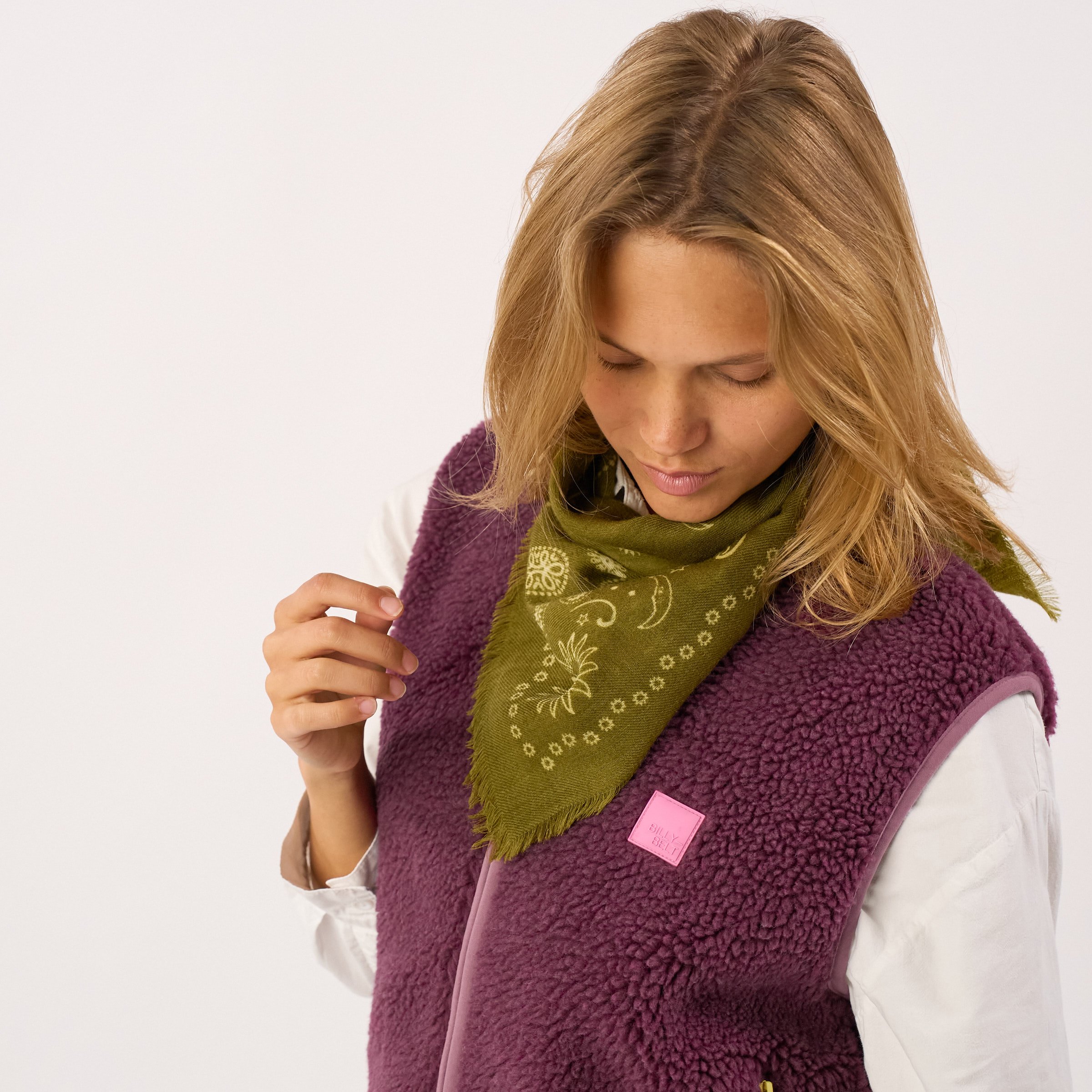 Small wool scarf alice | Khaki BILLYBELT Women