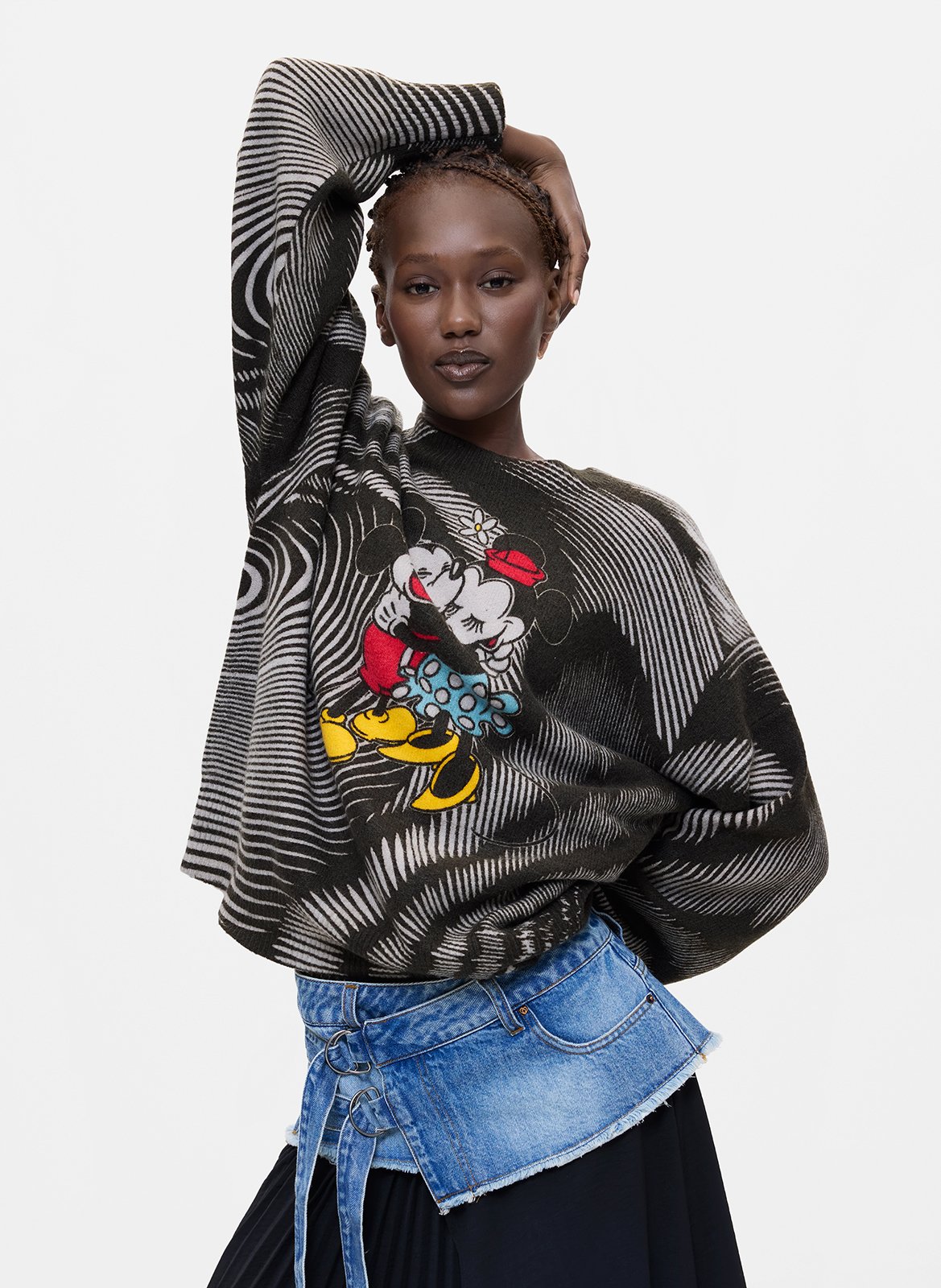 Sweat col rond imprimé DESIGUAL Noir