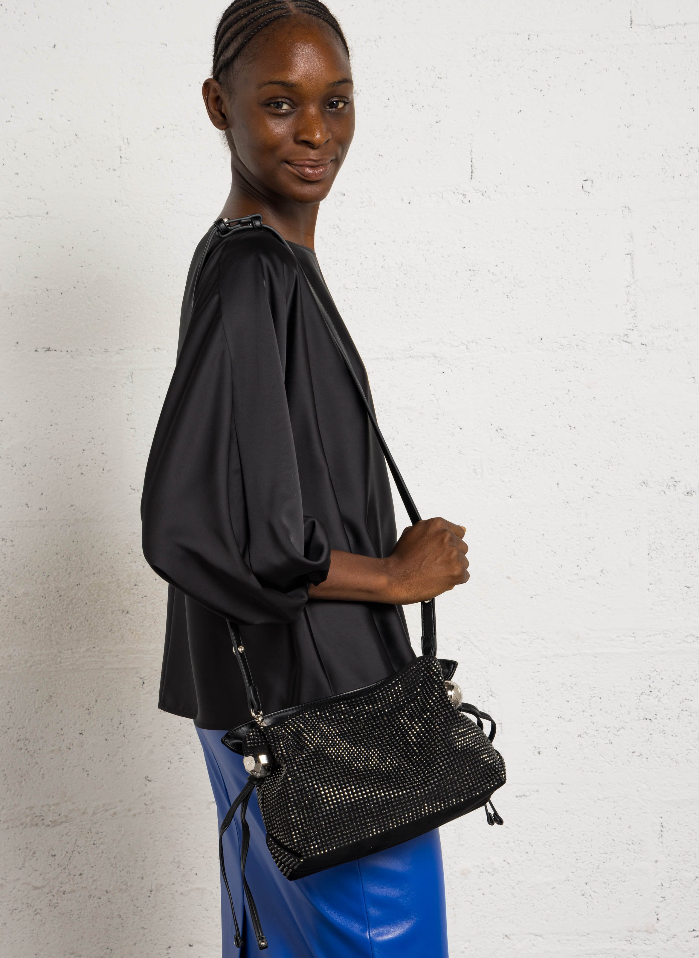 Sac bandoulière strassé LIU JO Noir