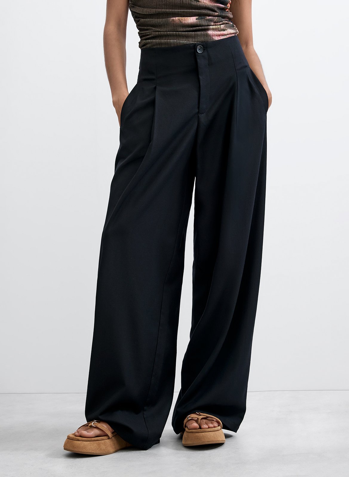 Wide-leg pants DESIGUAL Black