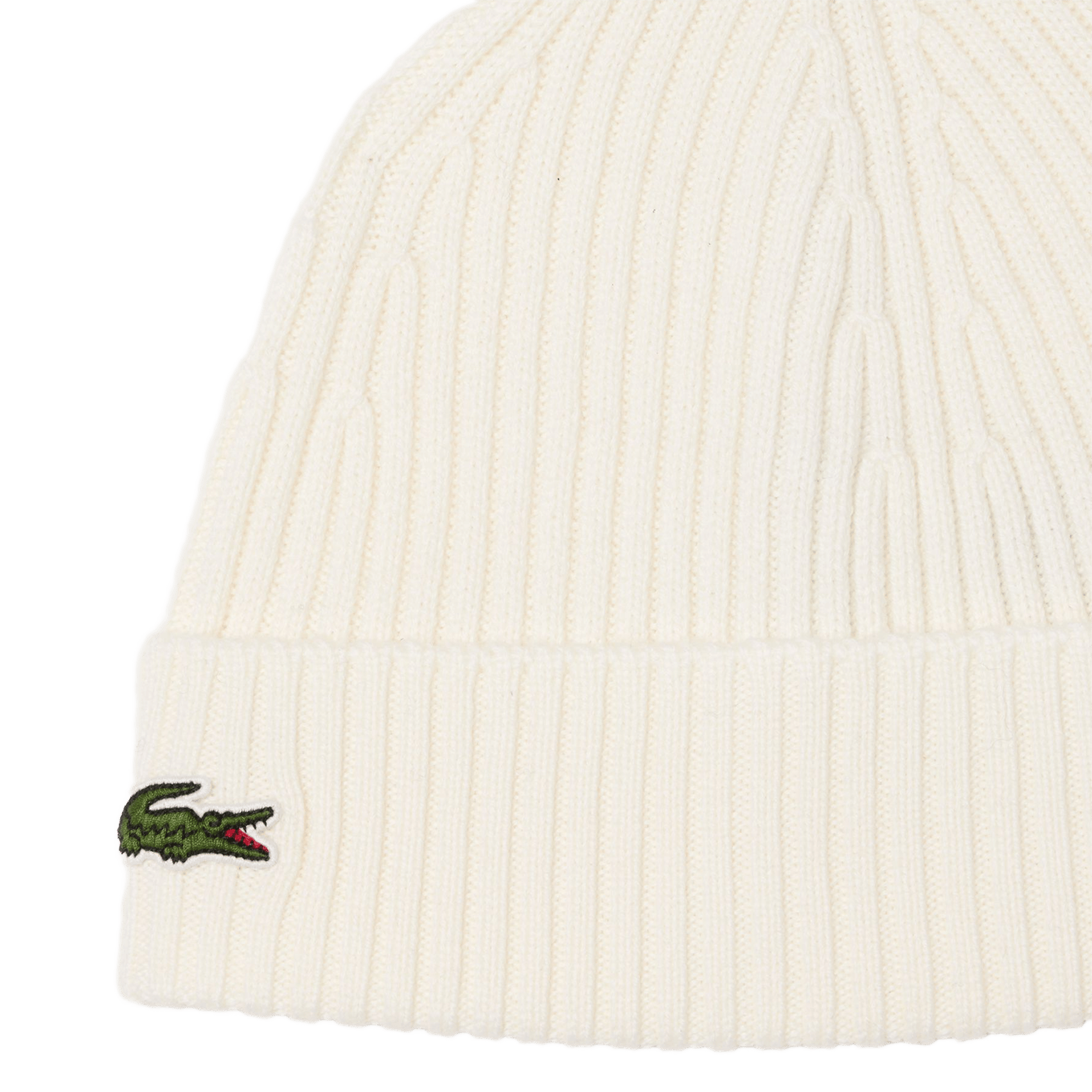 Ribbed wool beanie LACOSTE Grey