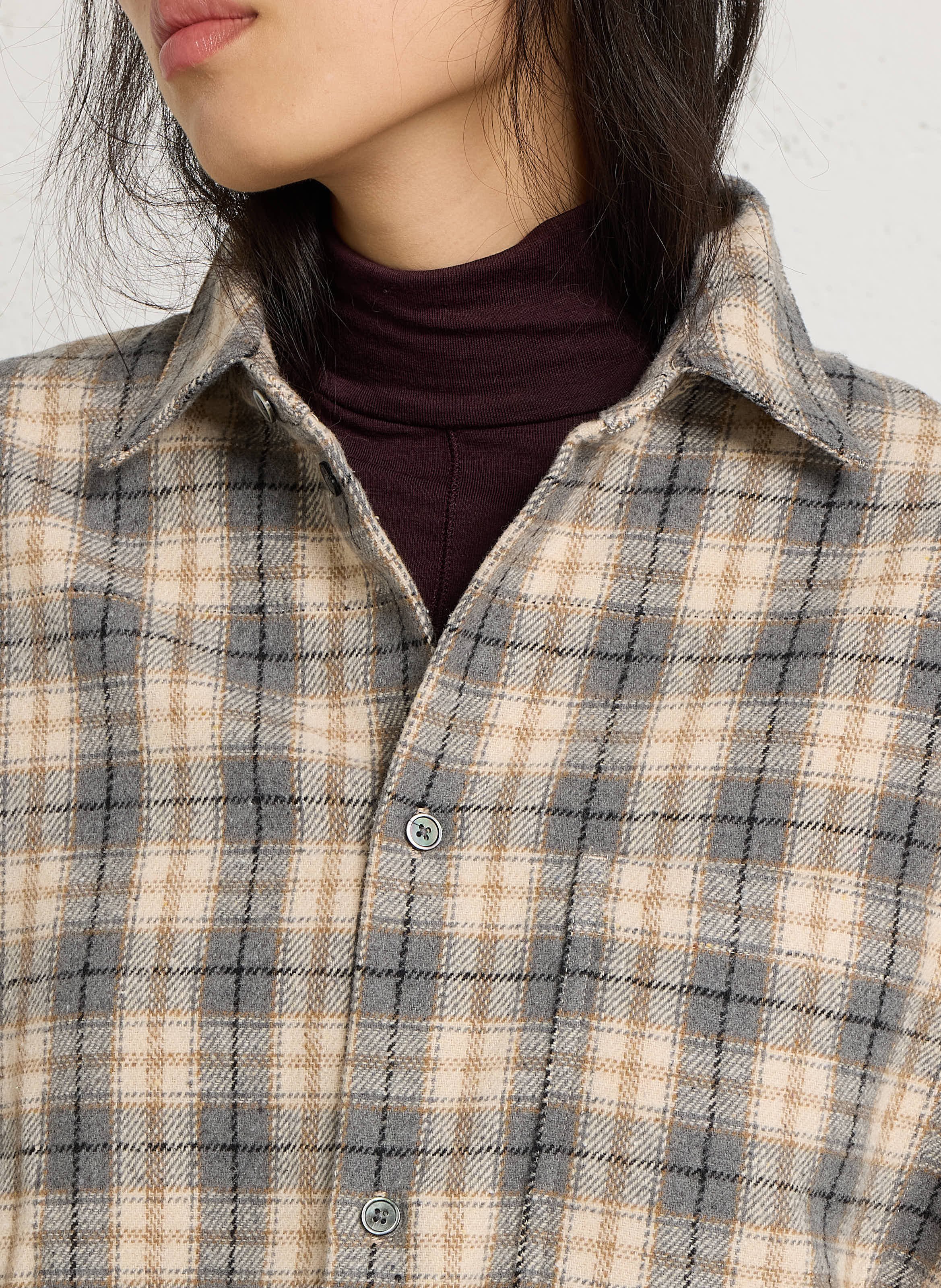 Checkered Button-Up Jacket BELLEROSE Green
